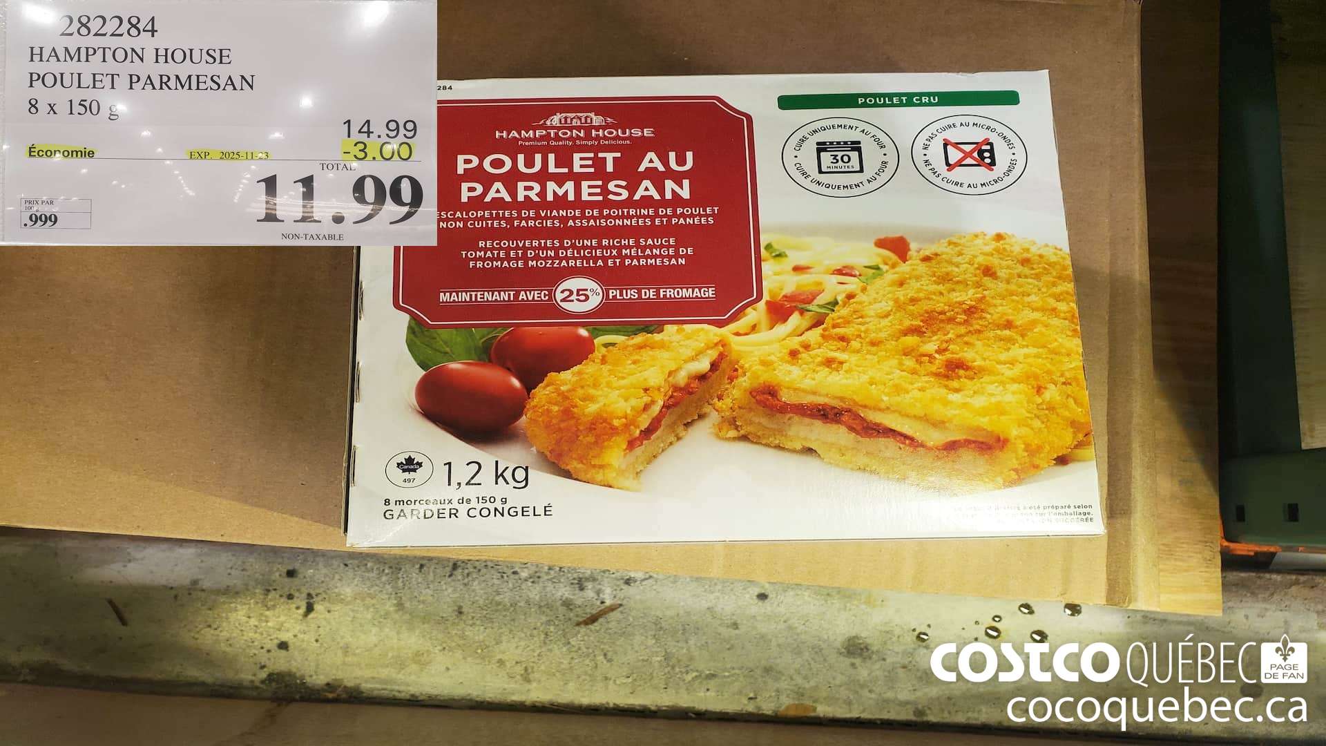 282284 HAMPTON HOUSE POULET PARMESAN 8 X 150G ($3.00 INSTANT SAVINGS EXPIRES ON 2025-11-23) $11.99