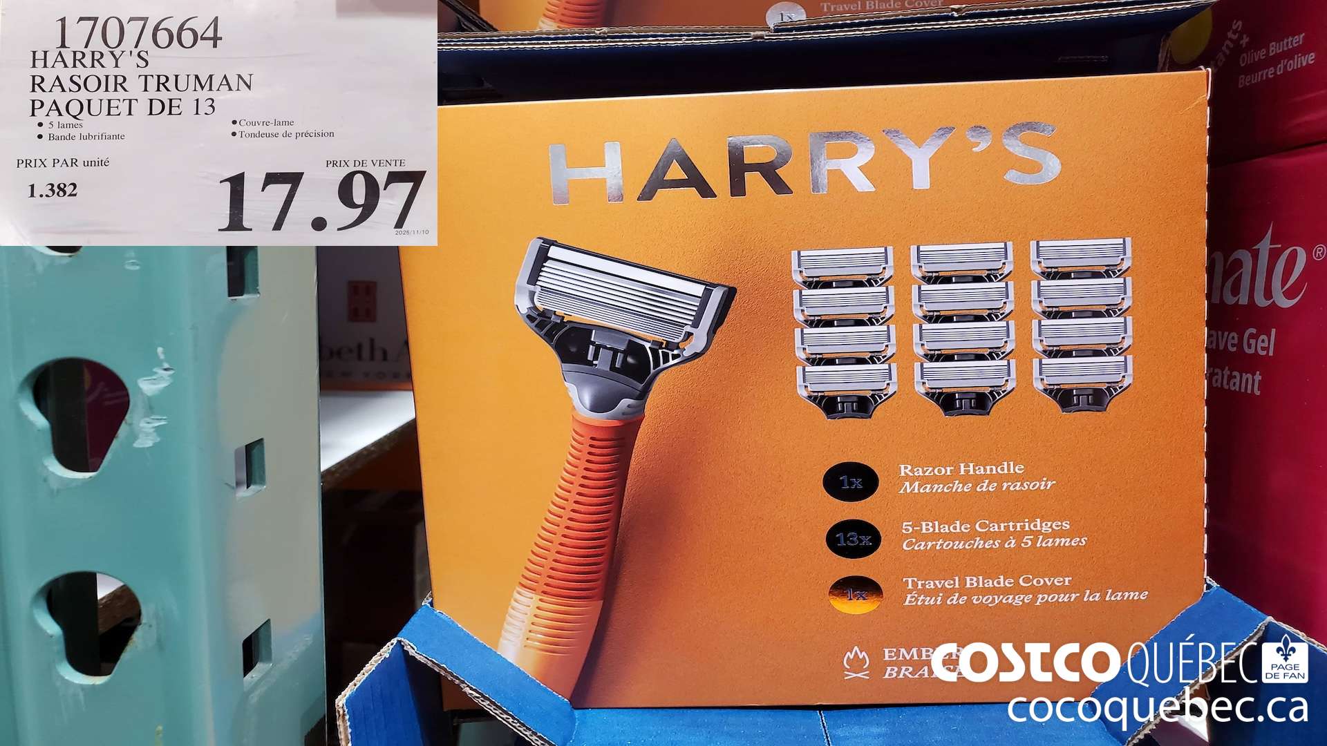 1707664 HARRY'S RASOIR TRUMAN PAQUET DE 13  $17.97