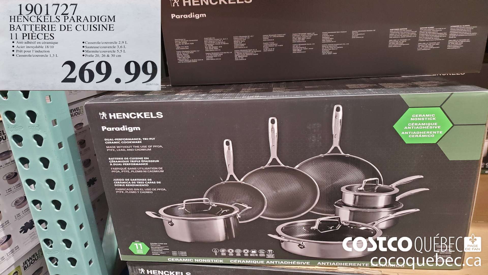 1901727 HENCKELS PARADIGM BATTERIE DE CUISINE 11 PIECES $269.99