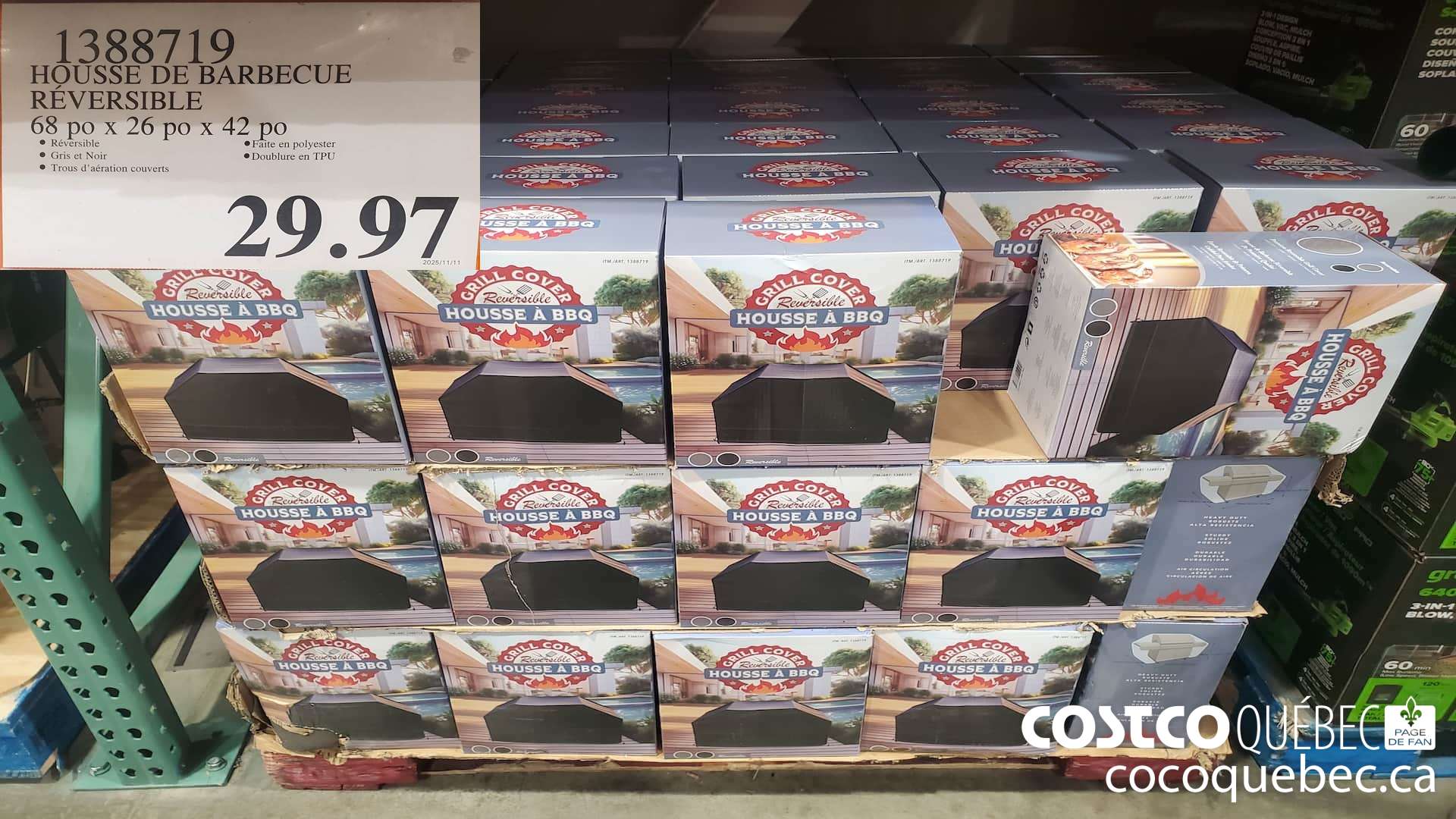 1388719 HOUSSE DE BARBECUE REVERSIBLE  $29.97