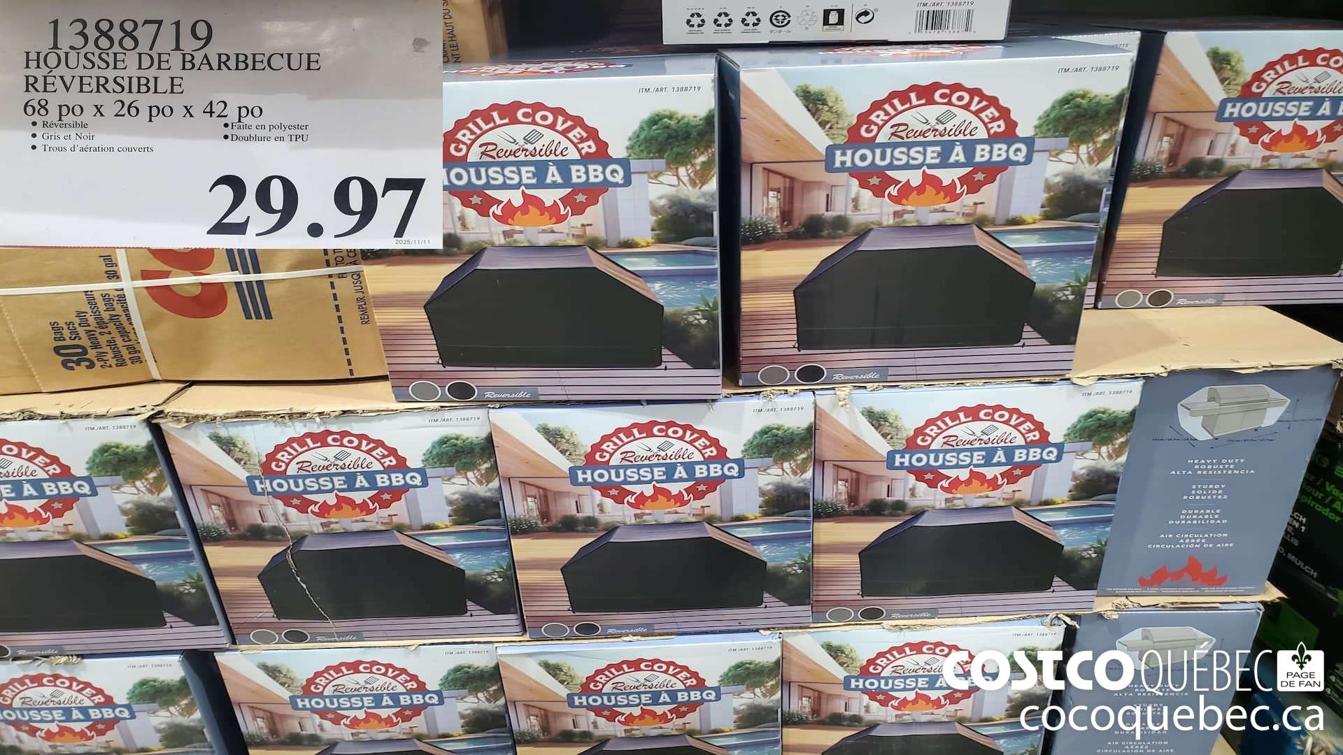 1388719 HOUSSE DE BARBECUE REVERSIBLE  $29.97