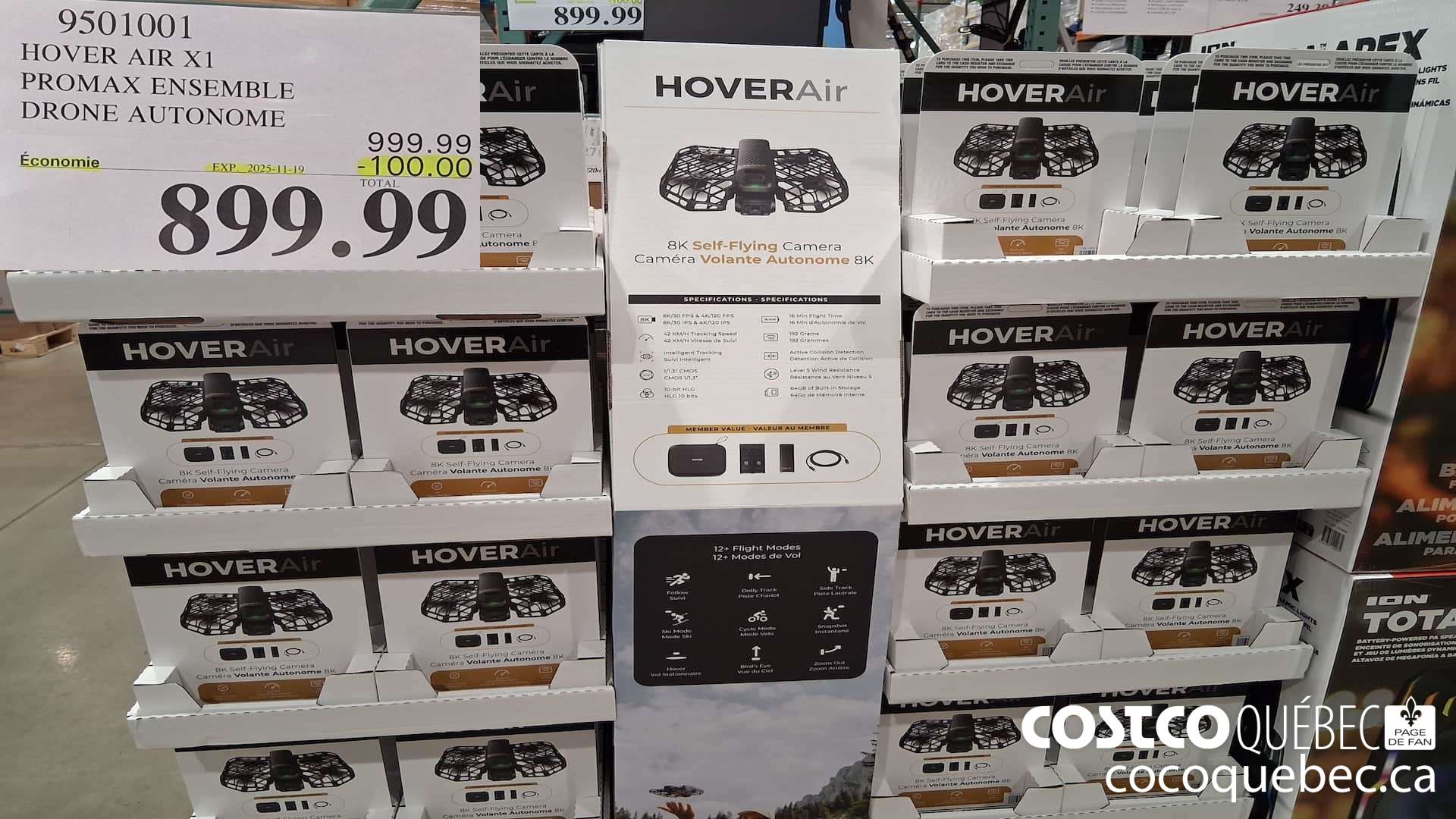 9501001 HOVER AIR X1 PROMAX ENSEMBLE DRONE AUTONOME ($100.00 INSTANT SAVINGS EXPIRES ON 2025-11-19) $899.99