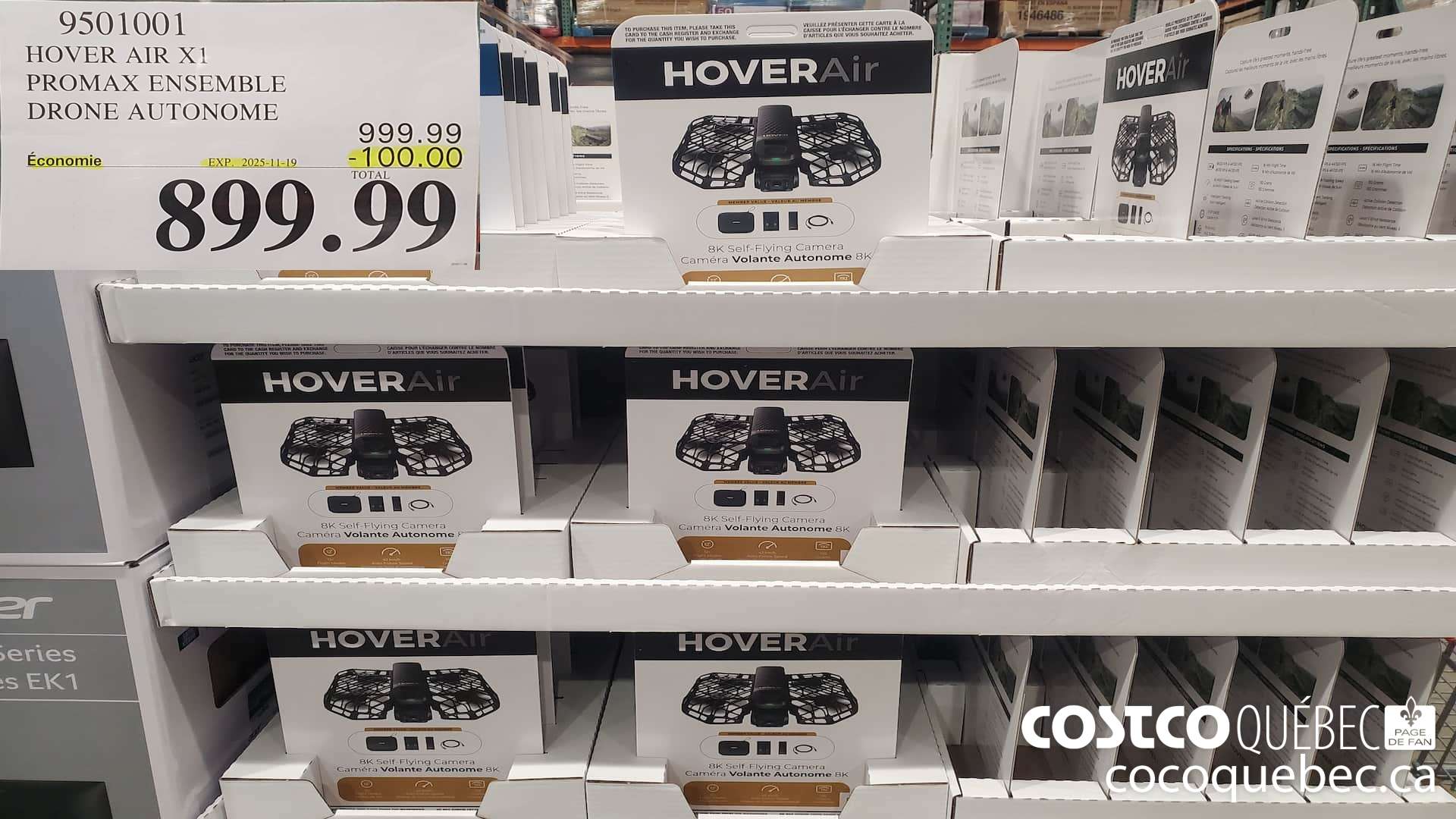 9501001 HOVER AIR X1 PROMAX ENSEMBLE DRONE AUTONOME ($100.00 INSTANT SAVINGS EXPIRES ON 2025-11-19) $899.99