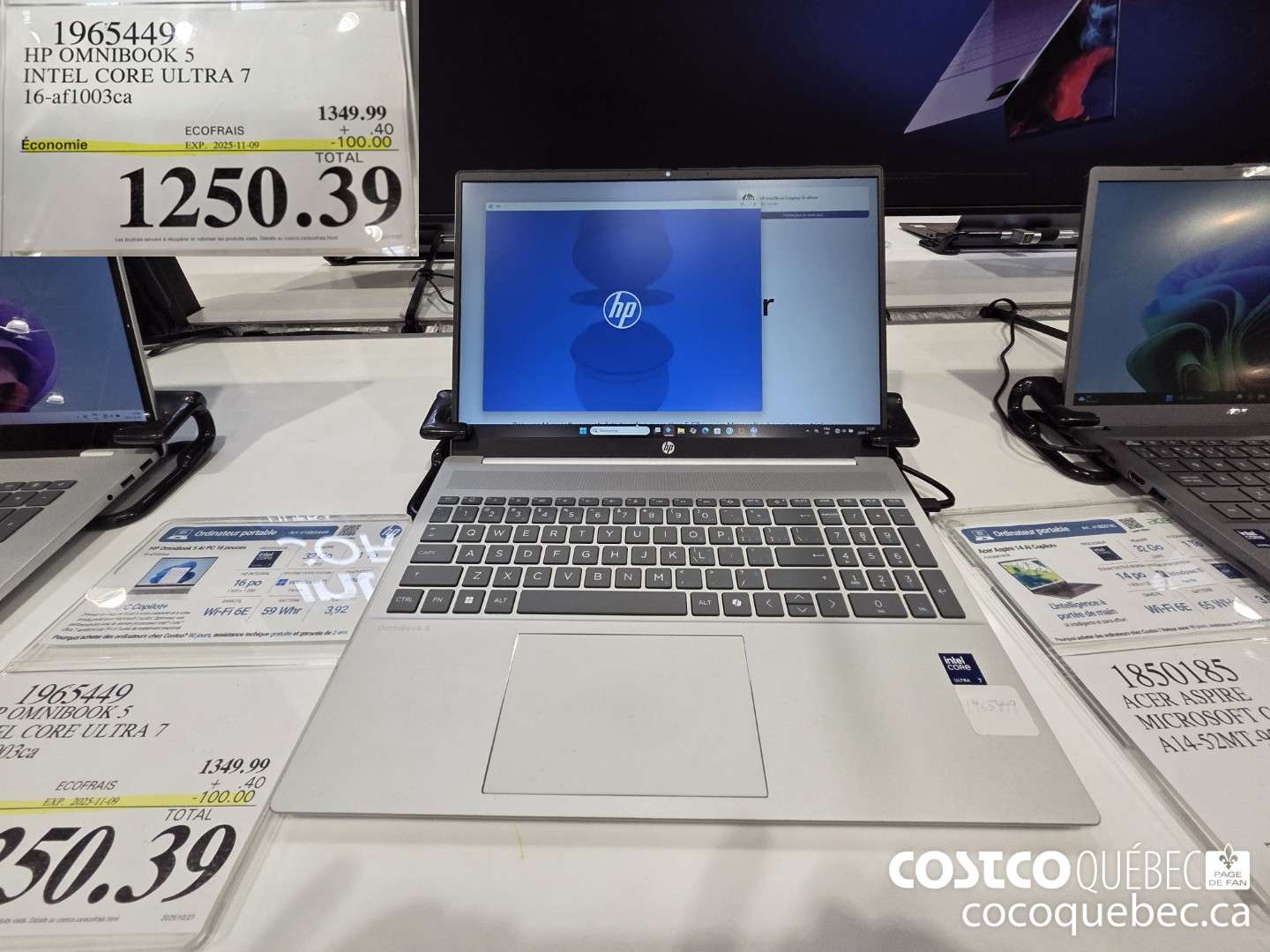 1965449 HP OMNIBOOK 5 INTEL CORE ULTRA 7 16-AF1003CA ($100.00 INSTANT SAVINGS EXPIRES ON 2025-11-09) $1250.39