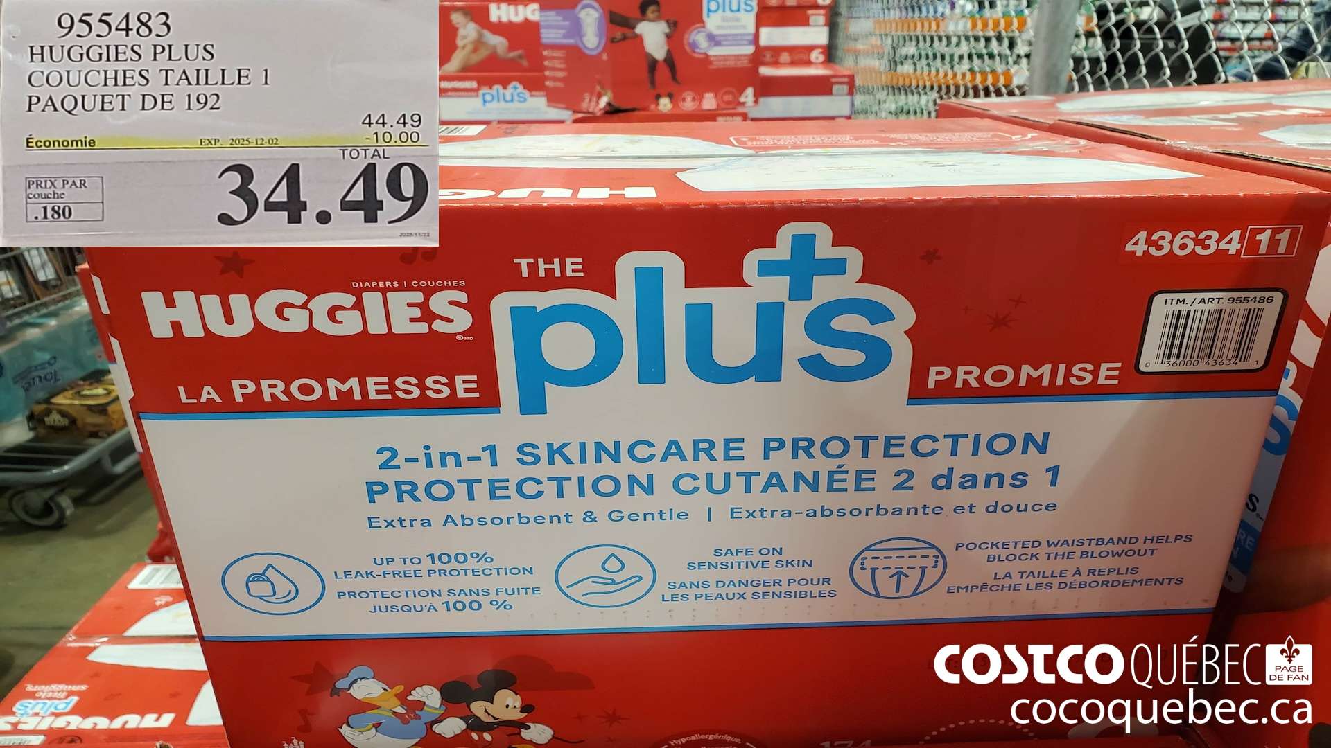 955483 HUGGIES LITTLE SNUGGLE COUCHES TAILLE 1 Pack of 192 ($10.00 INSTANT SAVINGS EXPIRES ON 2025-12-02) $34.49