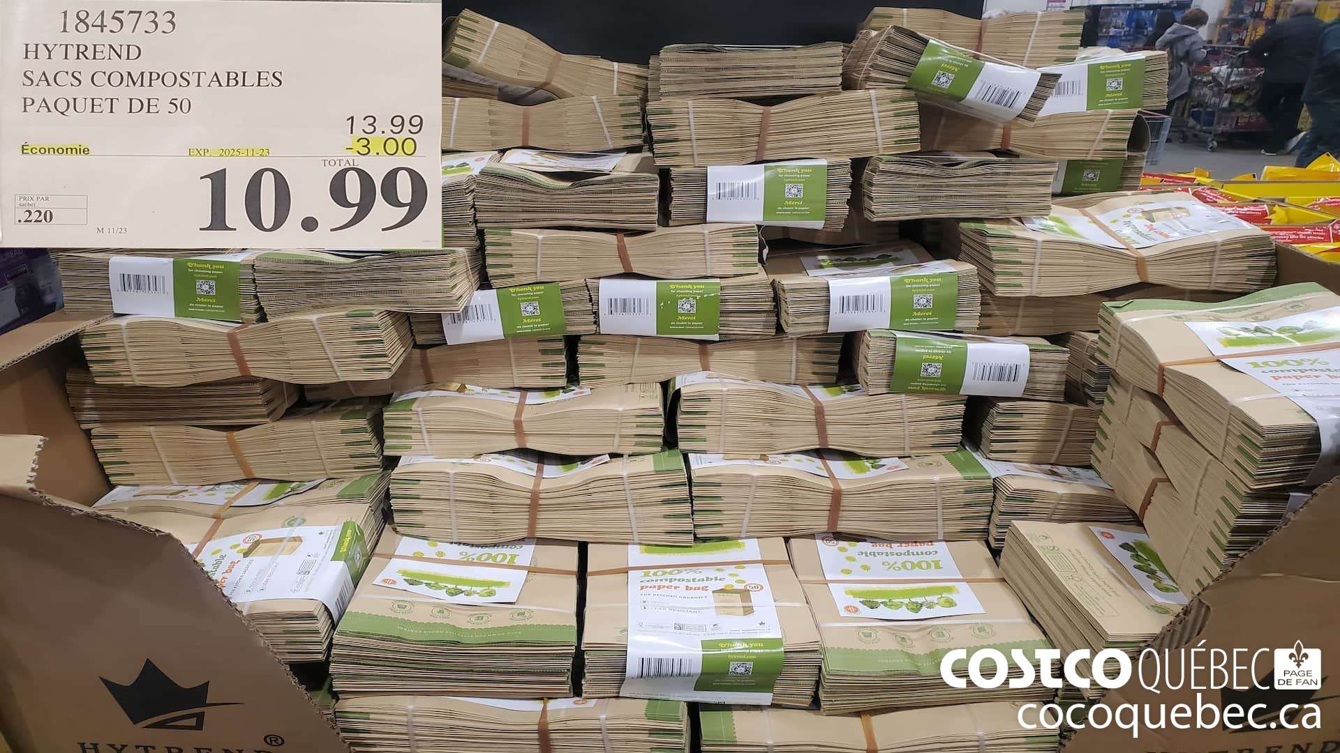 1845733 HYTREND SACS COMPOSTABLES PAQUET DE 50 ($3.00 INSTANT SAVINGS EXPIRES ON 2025-11-23) $10.99
