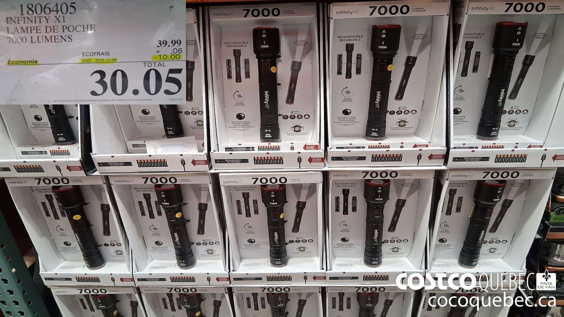 1806405 INFINITY X1 LAMPE DE POCHE 7000 LUMENS ($10.00 INSTANT SAVINGS EXPIRES ON 2025-11-09) $30.05