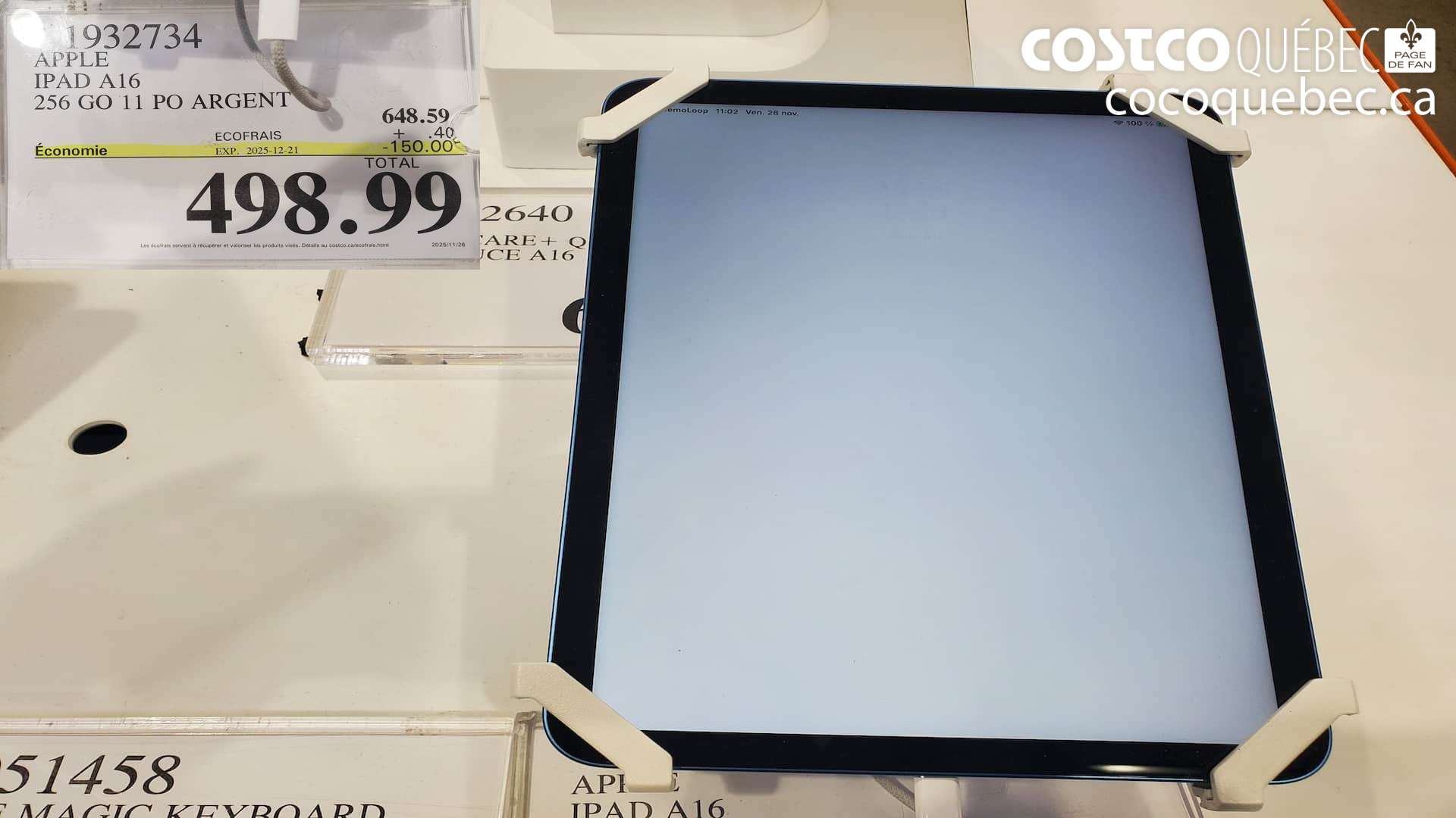 1932734 IPAD A16 256 GO 11 PO ARGENT ($150.00 INSTANT SAVINGS EXPIRES ON 2025-12-21) $498.99