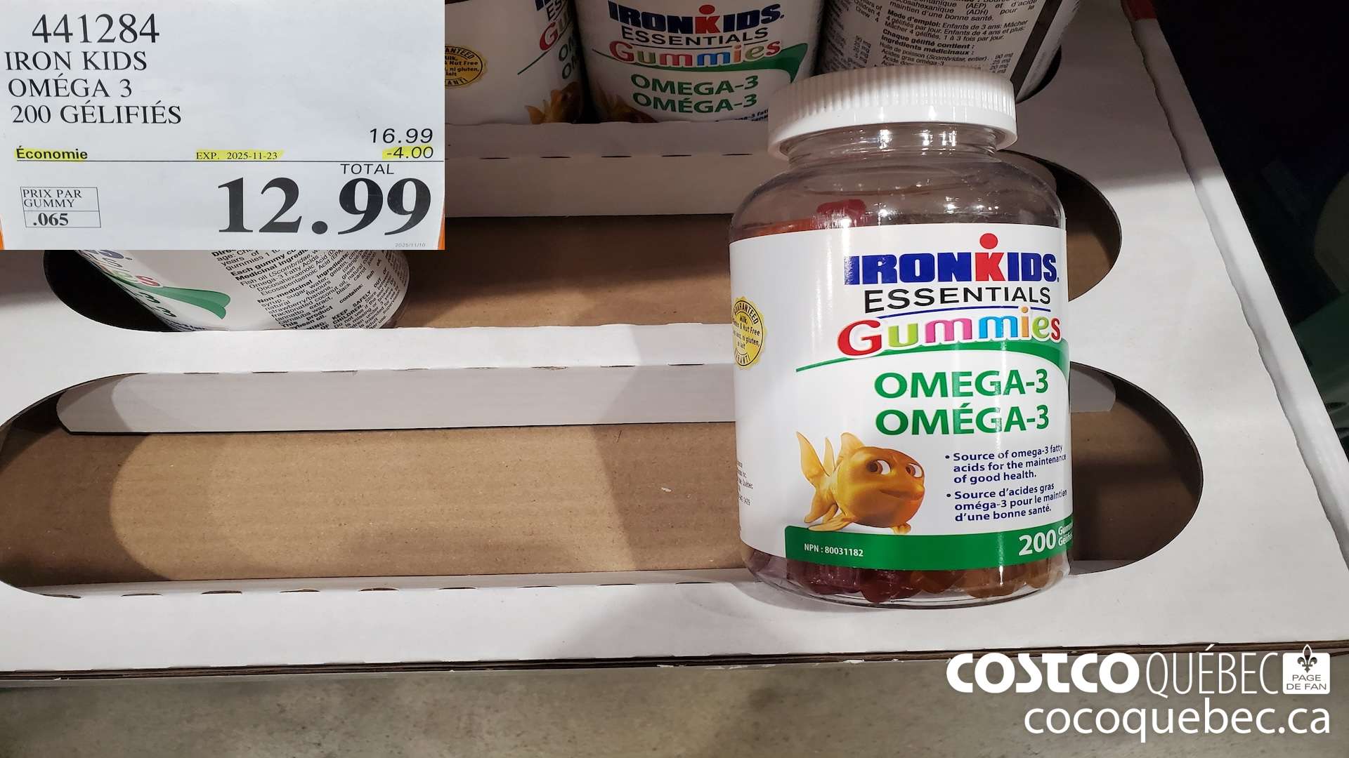 441284 IRON KIDS OMEGA 3 200 GELIFIES ($4.00 INSTANT SAVINGS EXPIRES ON 2025-11-23) $12.99