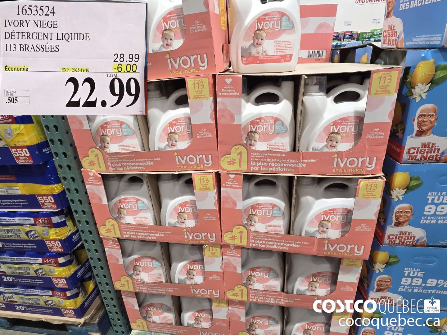 1653524 IVORY NIEGE DETERGENT LIQUIDE 113 BRASSES  ($6.00 INSTANT SAVINGS EXPIRES ON 2025-11-16) $22.99