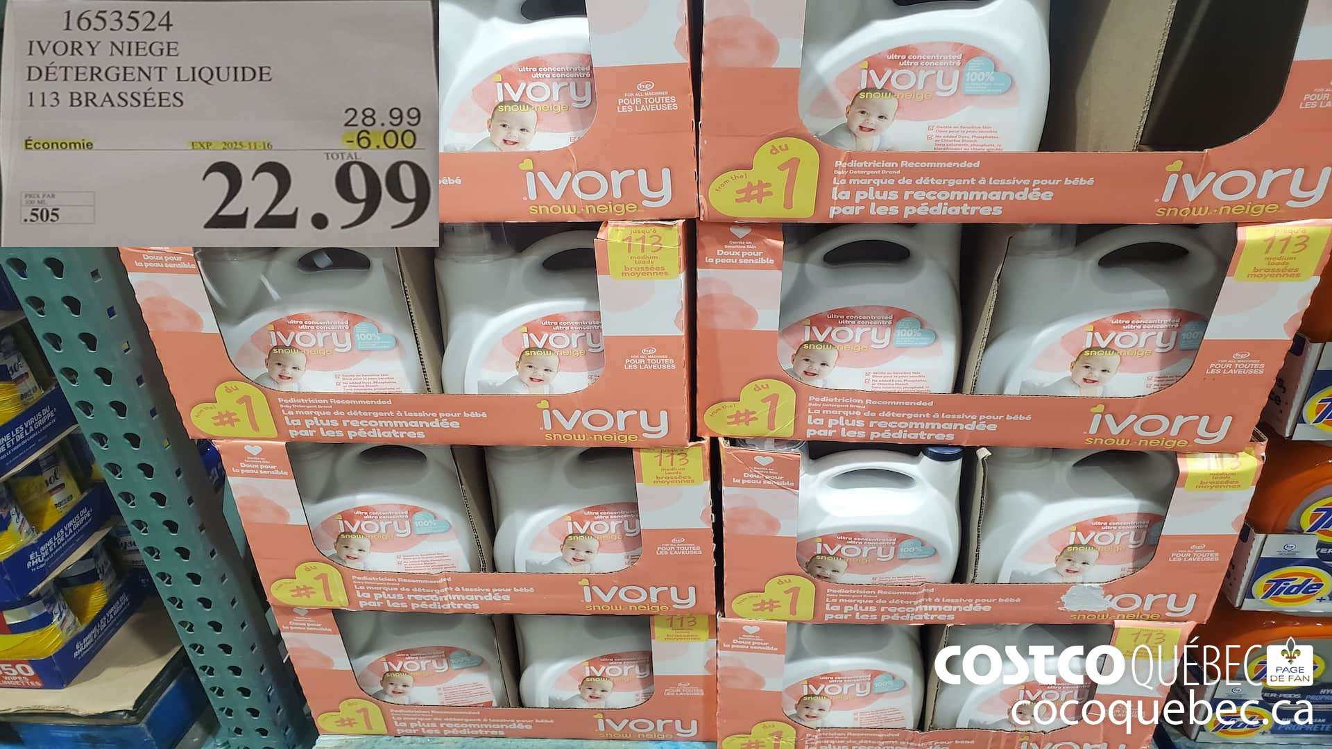 1653524 IVORY NIEGE DETERGENT LIQUIDE 113 BRASSES  ($6.00 INSTANT SAVINGS EXPIRES ON 2025-11-16) $22.99