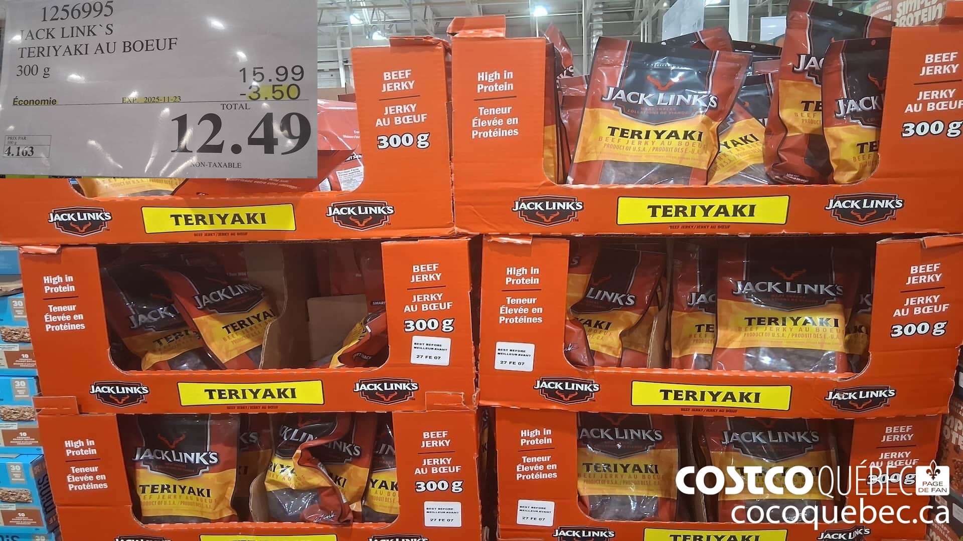 1256995 JACK LINKS TERIYAKI AU BOEUF 300 g  ($3.50 INSTANT SAVINGS EXPIRES ON 2025-11-23) $12.49