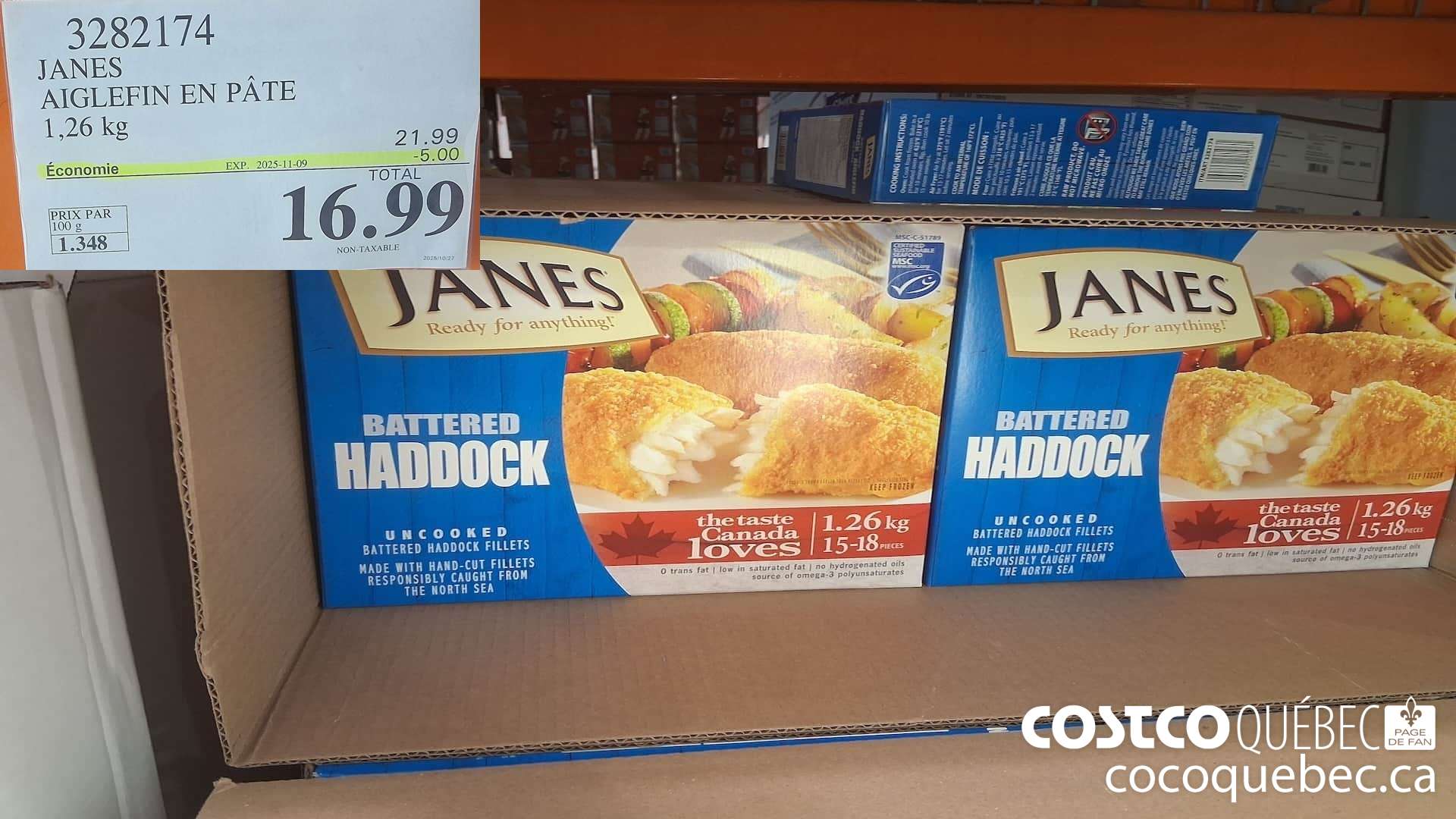 3282174 JANES AIGLEFIN EN PATE 1,26 KG ($5.00 INSTANT SAVINGS EXPIRES ON 2025-11-09) $16.99