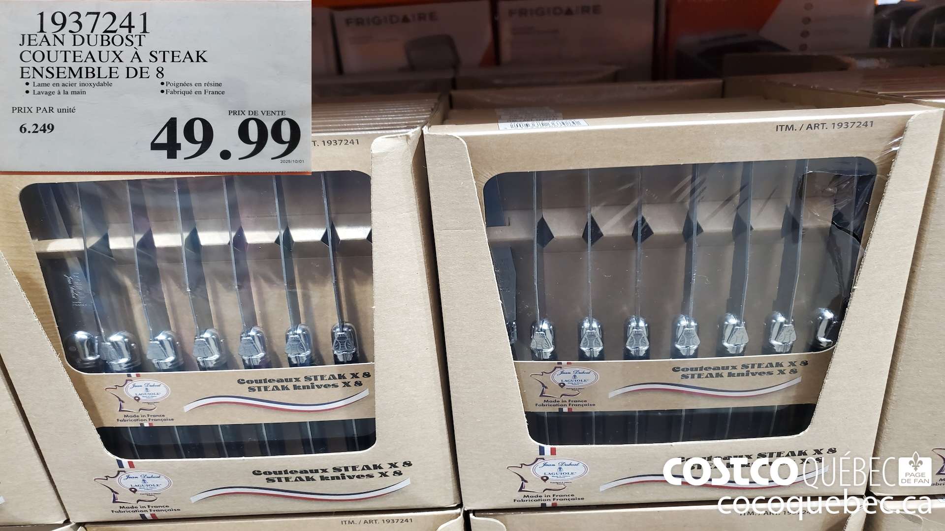 1937241 JEAN DUBOST COUTEAUX A STEAK ENSEMBLE DE 8 $49.99