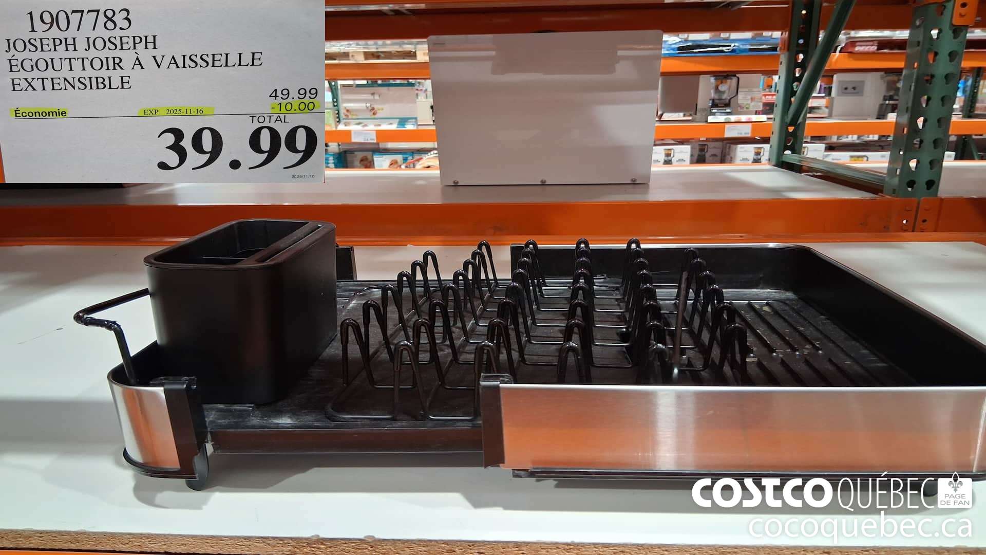 1907783 JOSEPH JOSEPH EGOUTTOIR A VAISSELLE EXTENSIBLE  ($10.00 INSTANT SAVINGS EXPIRES ON 2025-11-16) $39.99