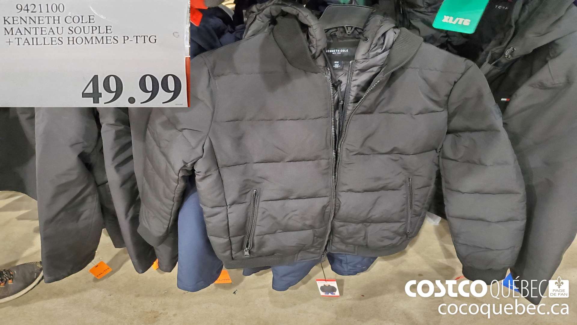 9421100 KENNETH COLE MANTEAU SOUPLE +TAILLES HOMMES P-TTG  $49.99