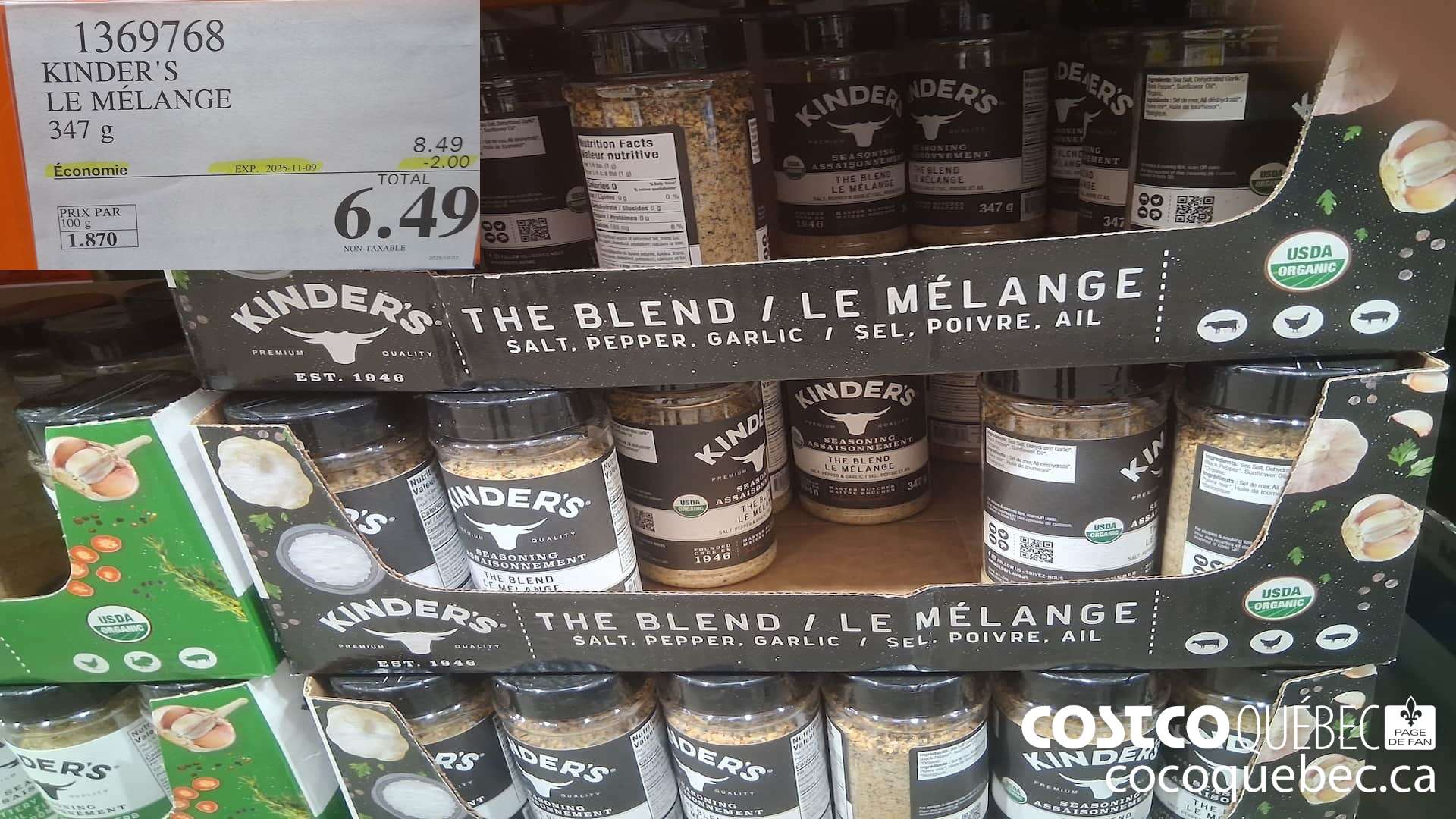 1369768 KINDER'S LE MELANGE 347G ($2.00 INSTANT SAVINGS EXPIRES ON 2025-11-09) $6.49