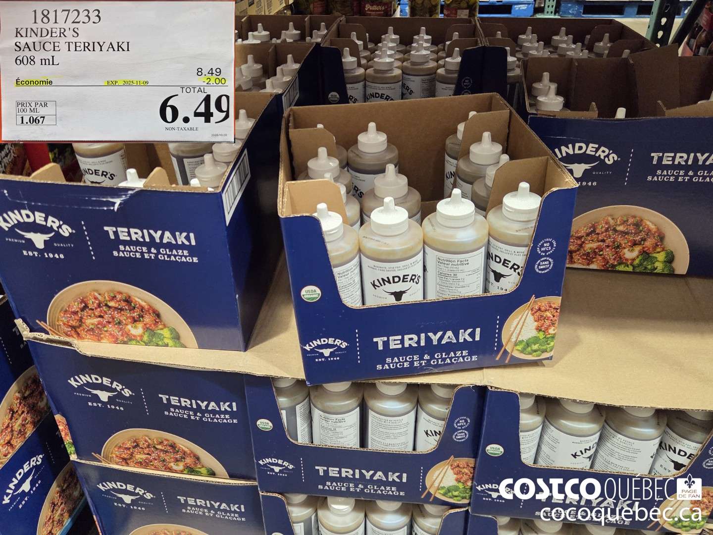 1817233 KINDER'S SAUCE TERIYAKI 608ML ($2.00 INSTANT SAVINGS EXPIRES ON 2025-11-09) $6.49