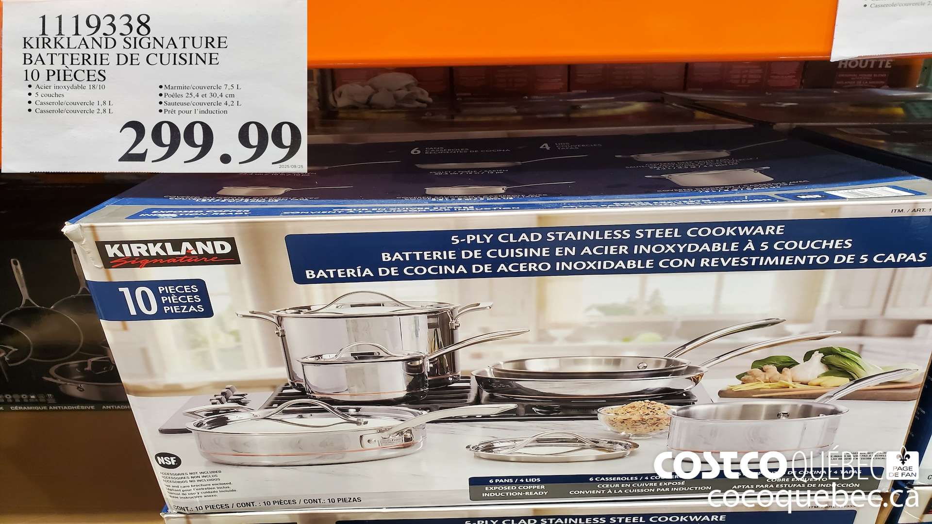 1119338 KIRKLAND SIGNATURE BATTERIE DE CUISINE 10 PIECES  $299.99