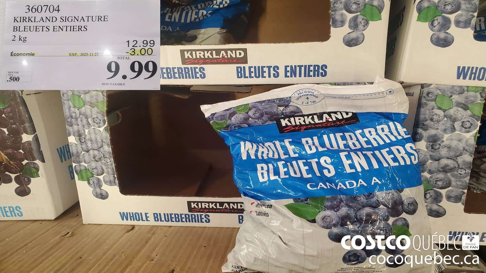 360704 KIRKLAND SIGNATURE BLEUETS ENTIERS 2 kg  ($3.00 INSTANT SAVINGS EXPIRES ON 2025-11-23) $9.99