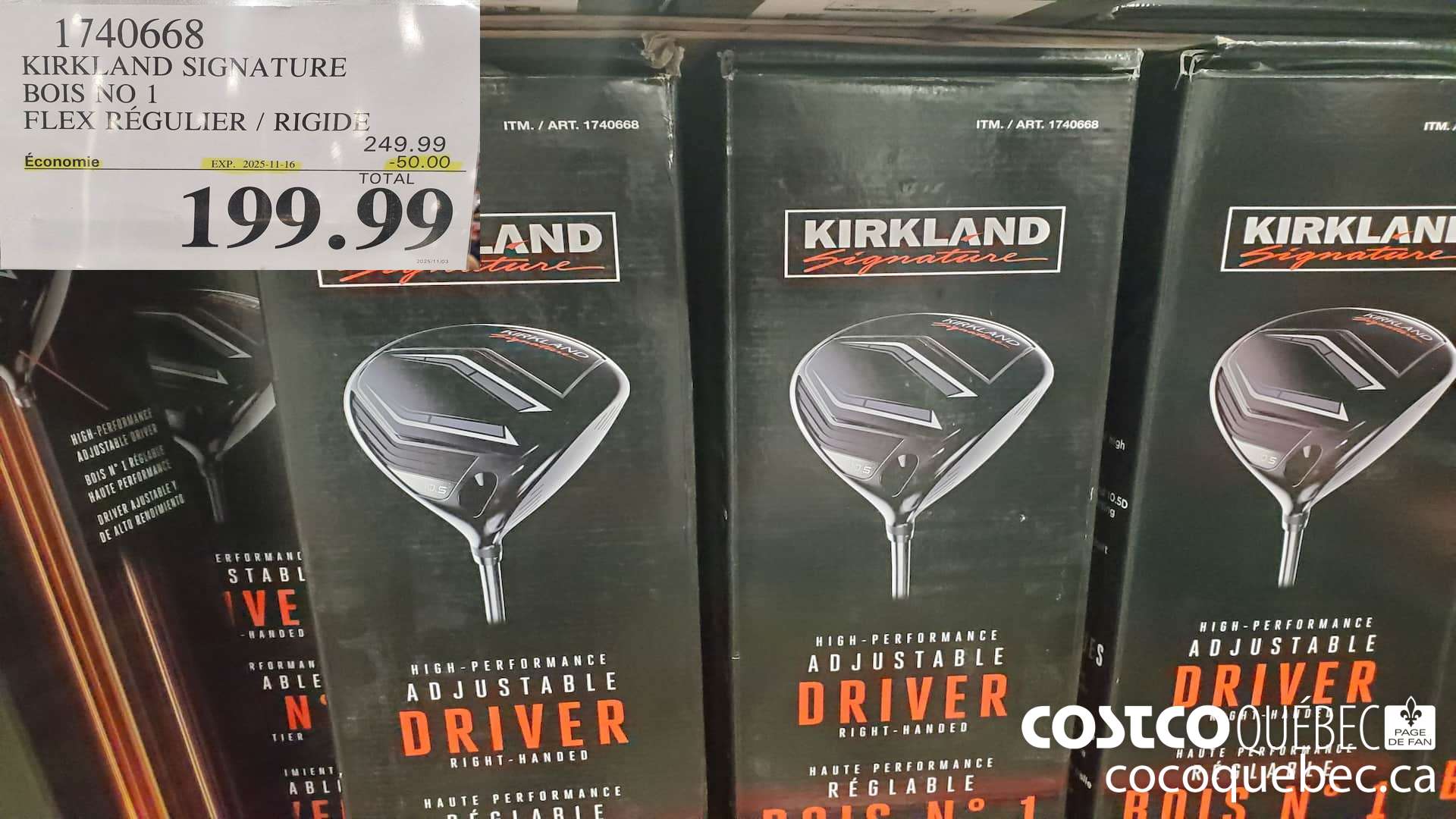 1740668 KIRKLAND SIGNATURE BOIS NO 1 FLEX REGULIER / RIGIDE ($50.00 INSTANT SAVINGS EXPIRES ON 2025-11-16) $199.99