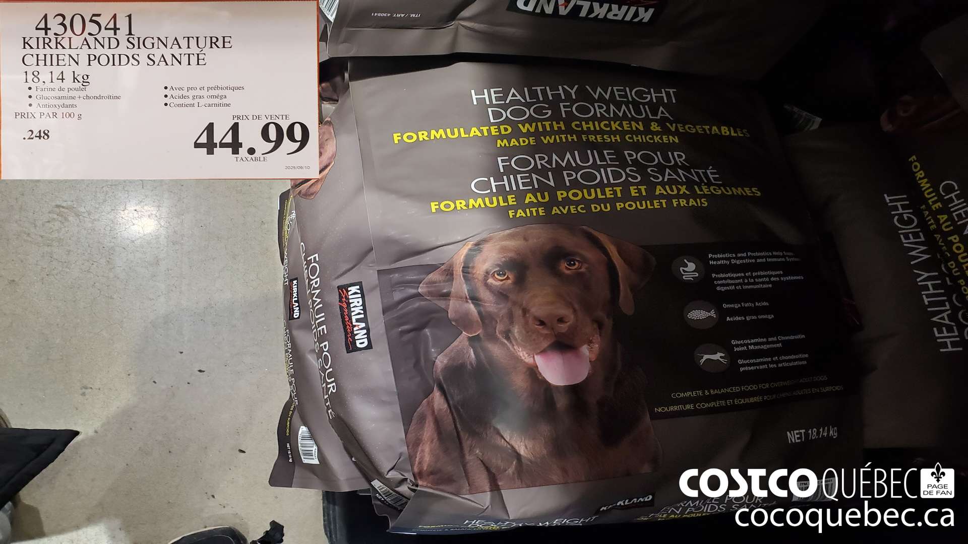 430541 KIRKLAND SIGNATURE CONTROLE DU POIDS $44.99