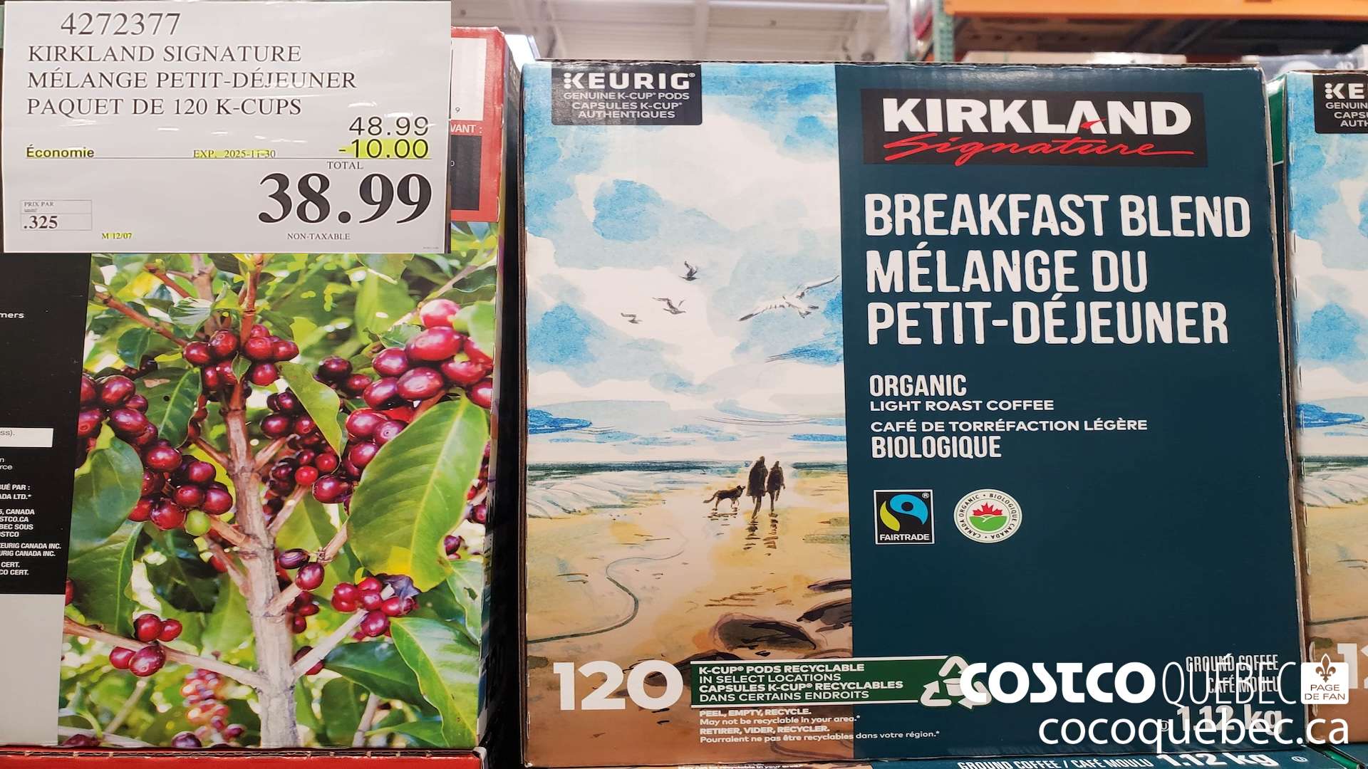 4272377 KIRKLAND SIGNATURE MELANGE DEJEUNER PAQUET DE 120 K-CUPS  ($10.00 INSTANT SAVINGS EXPIRES ON 2025-11-30) $38.99