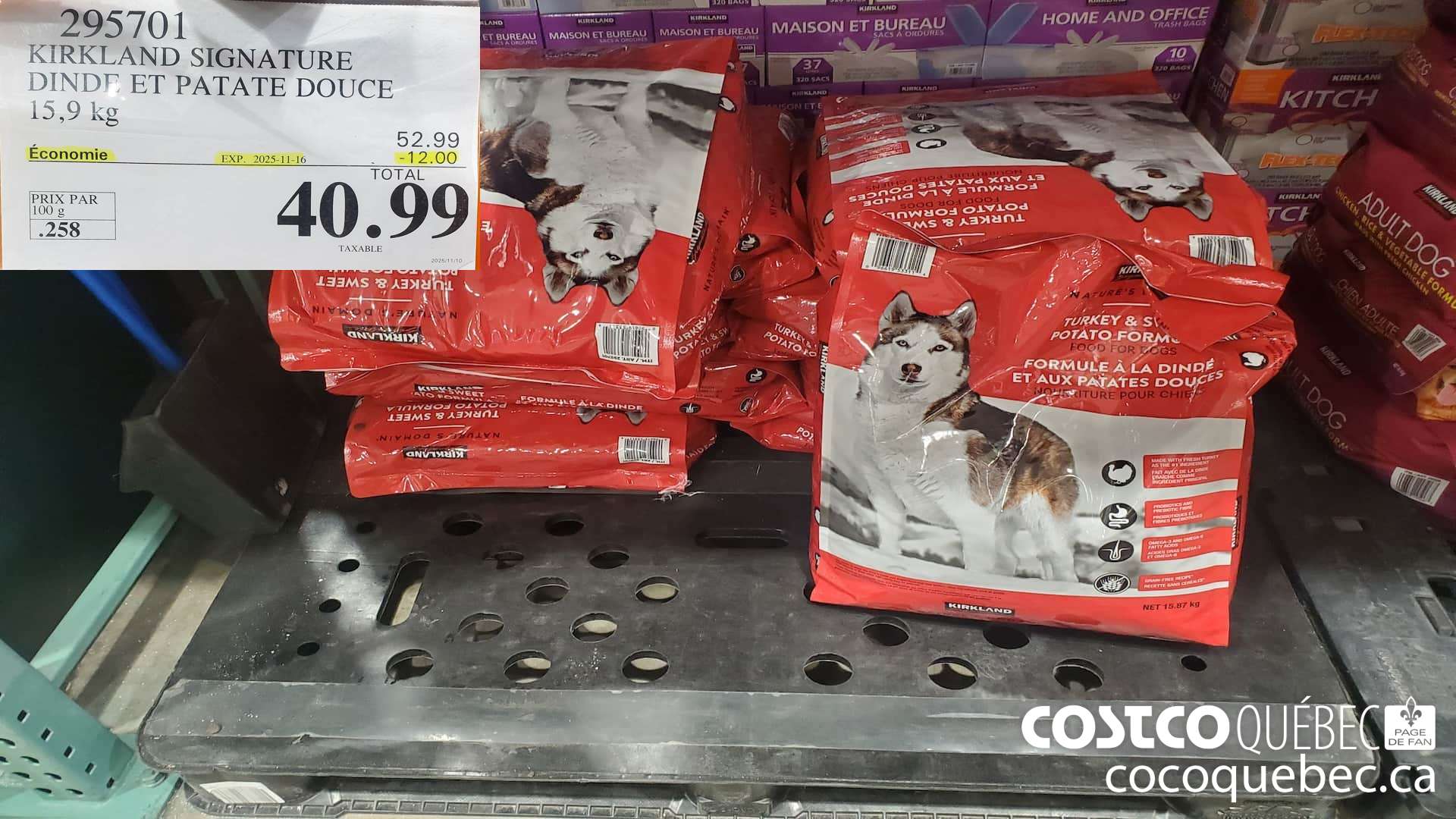 295701 KIRKLAND SIGNATURE NATURE'S DOMAIN DINDE 15,9 kg ($12.00 INSTANT SAVINGS EXPIRES ON 2025-11-16) $40.99