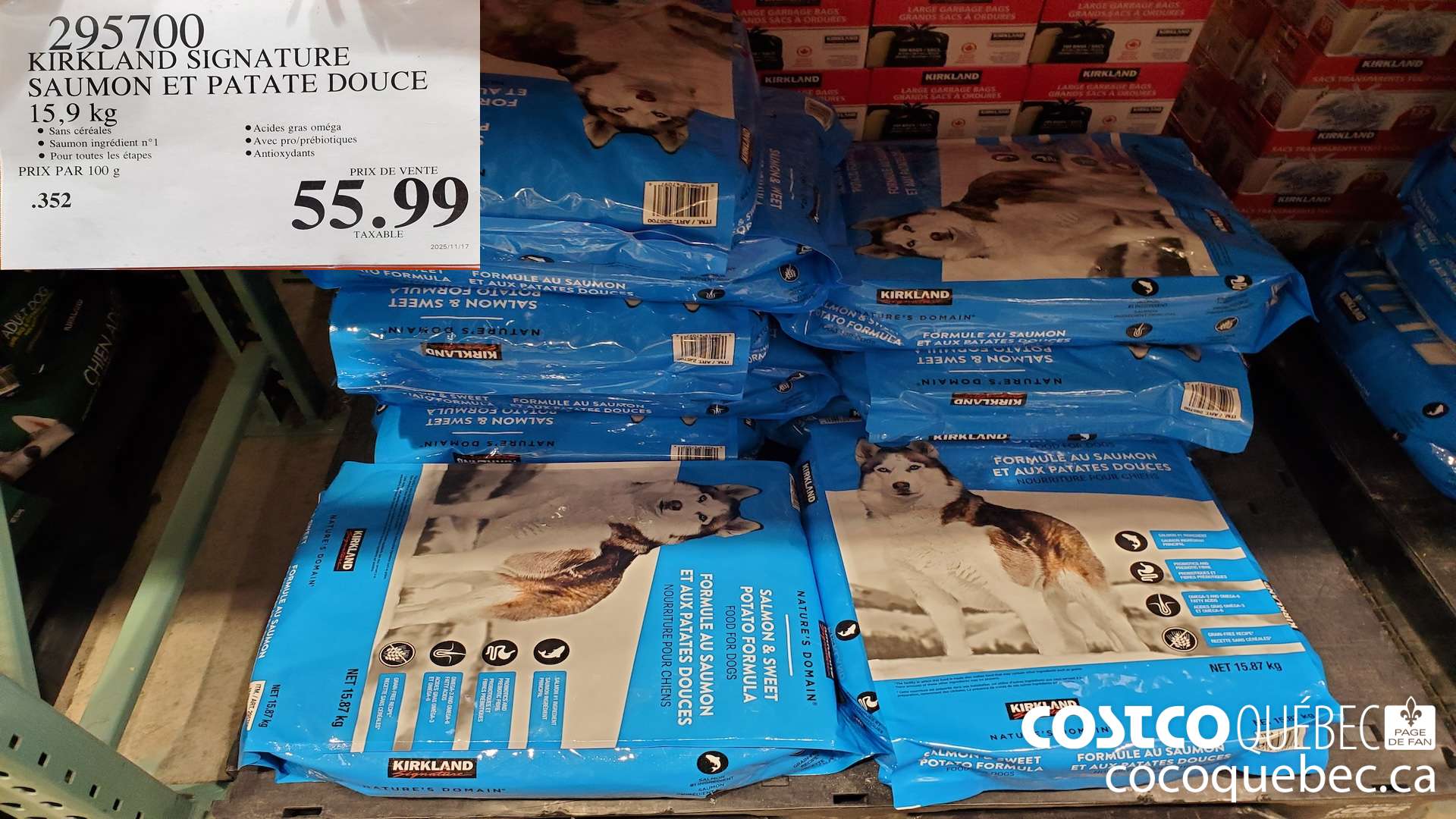 295700 KIRKLAND SIGNATURE NATURE'S DOMAIN SAUMON 15, 9 9 g.. $55.99