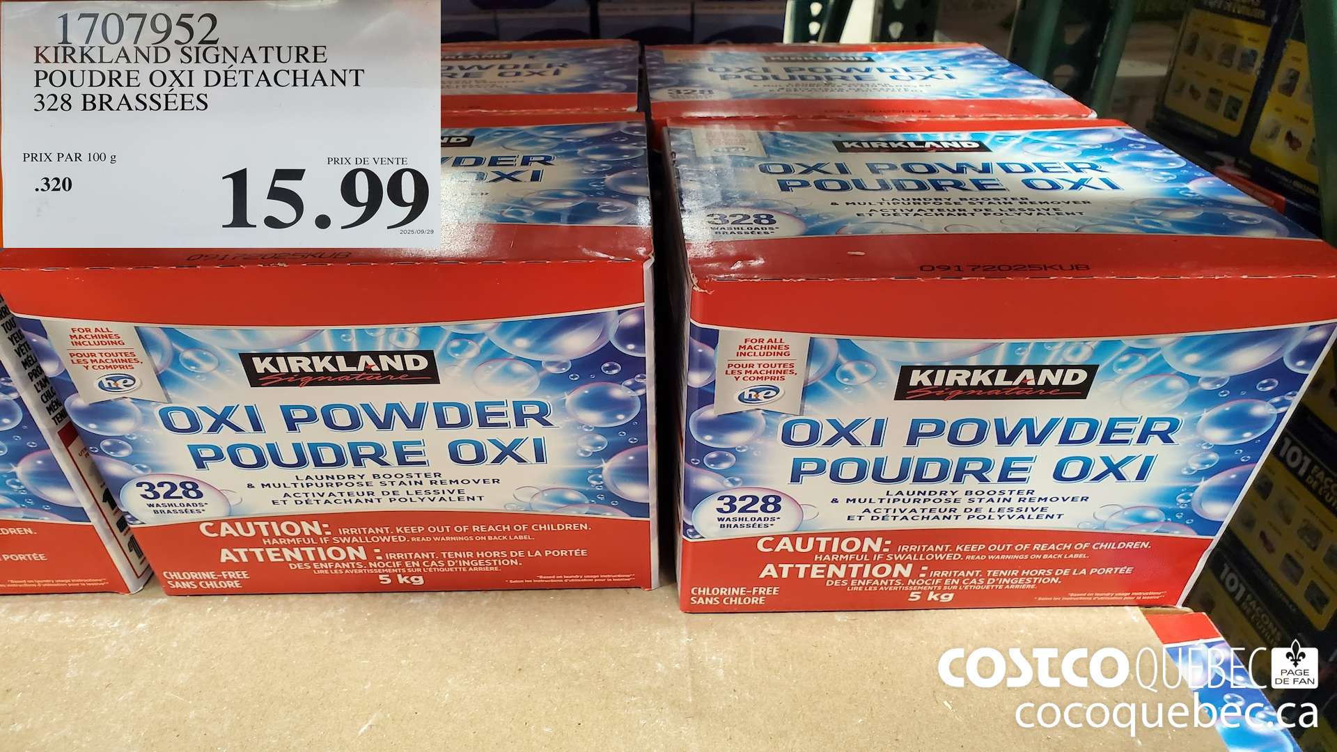 1707952 KIRKLAND SIGNATURE POUDRE OXI DETACHANT 328 BRASSEES $15.99