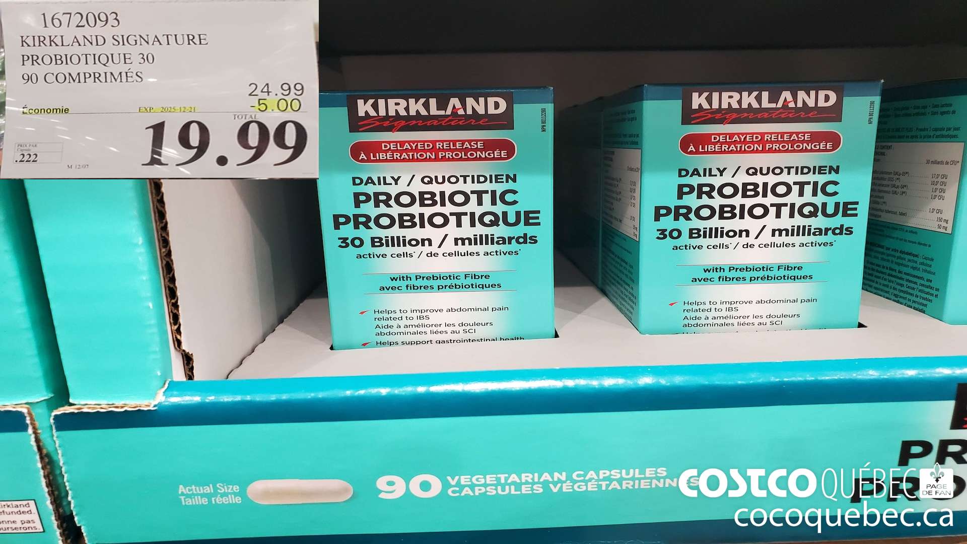 1672093 KIRKLAND SIGNATURE PROBIOTIQUE 90 COMPRIME  ($5.00 INSTANT SAVINGS EXPIRES ON 2025-12-21) $19.99
