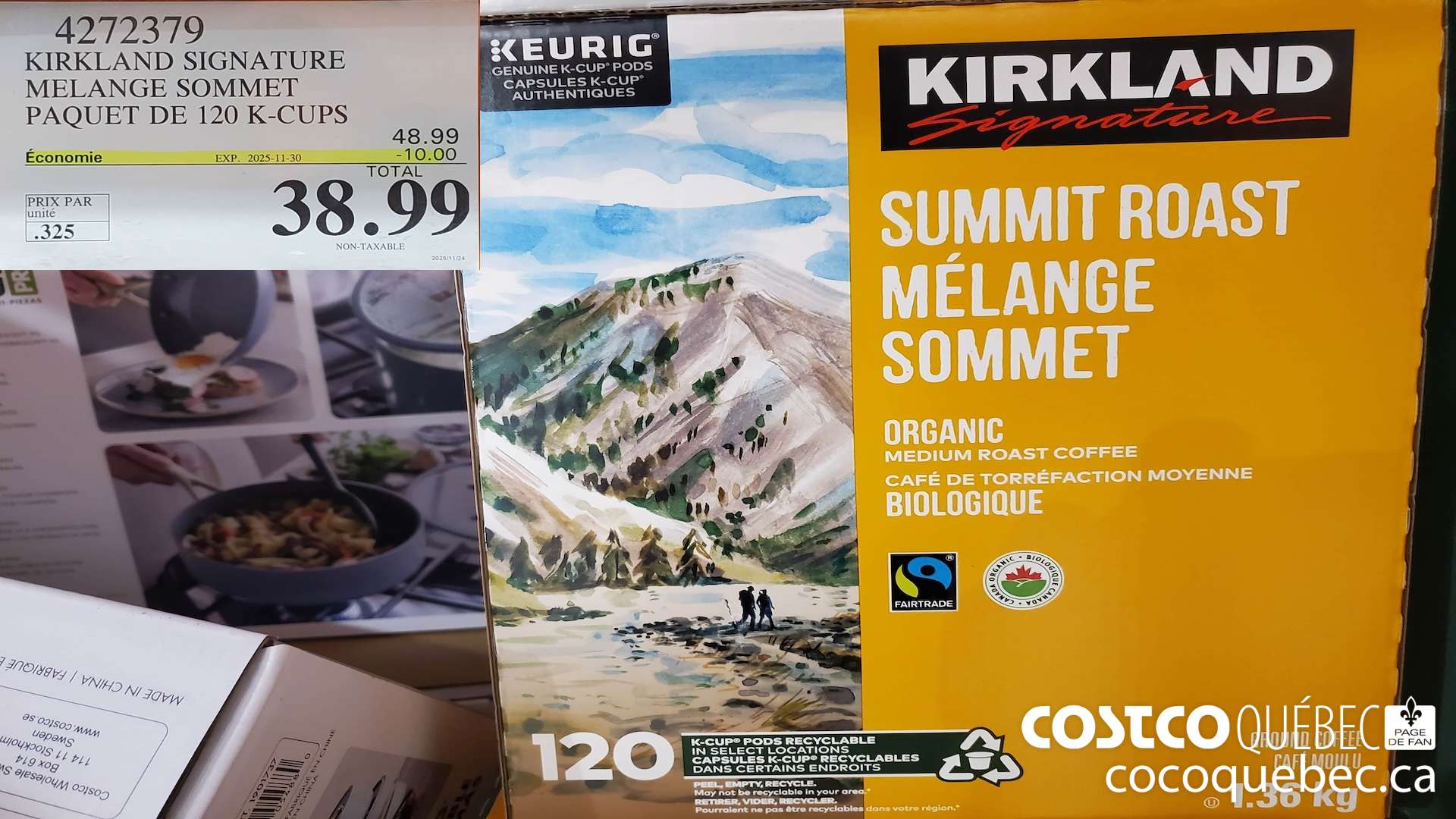 4272379 KIRKLAND SIGNATURE TORREFACTION MOYEN SOMMET PAQUET DE 120 ($10.00 INSTANT SAVINGS EXPIRES ON 2025-11-30) $38.99