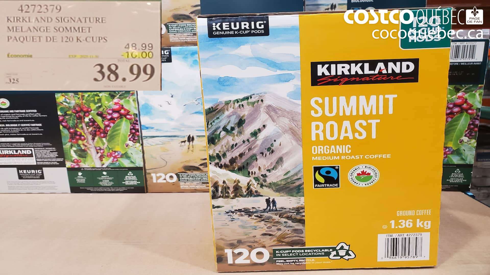 4272379 KIRKLAND SIGNATURE TORREFACTION MOYEN SOMMET PAQUET DE 120 ($10.00 INSTANT SAVINGS EXPIRES ON 2025-11-30) $38.99