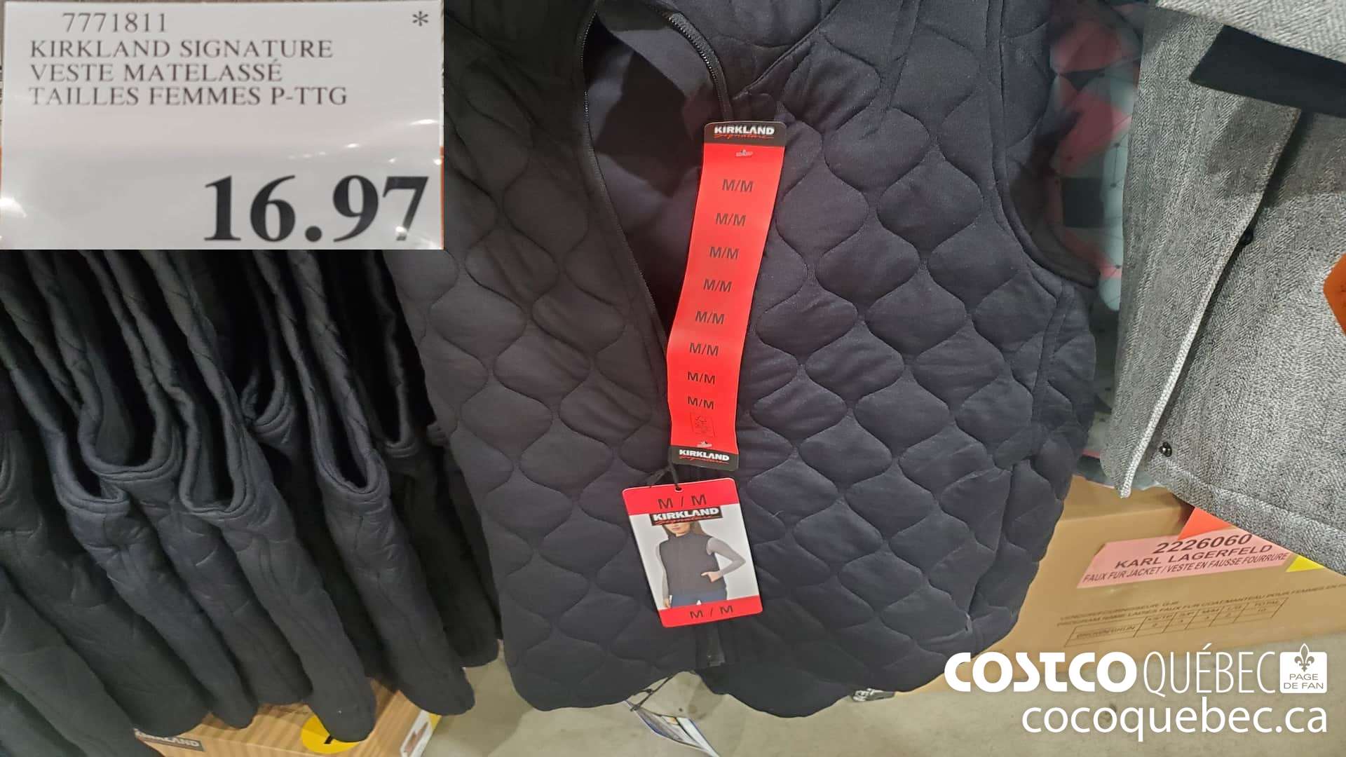 7771811 KIRKLAND SIGNATURE VESTE MATELASSE TAILLES FEMMES P-TTG  $16.97