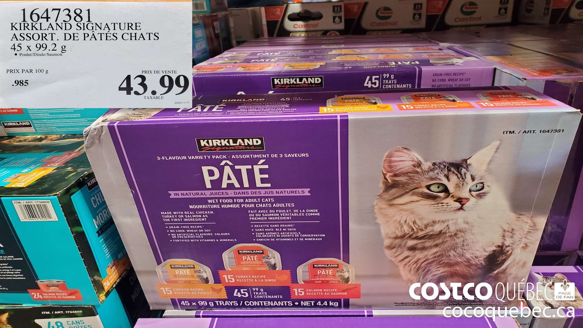 1647381 KIRKLAND SIGNATURE , PATE DE CHAT MOUILLE 45 x 100 g  $43.99