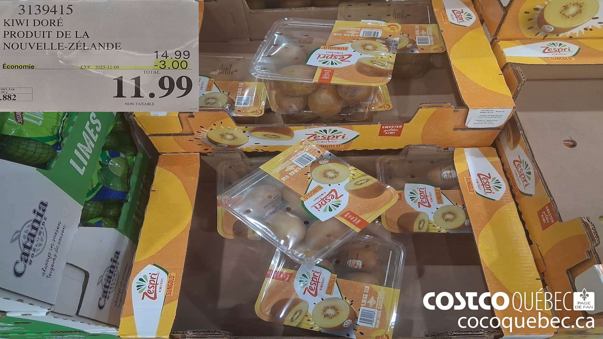 3139415 KIWI DORE PRODUIT DE LA NOUVELLE-ZELANDE  ($3.00 INSTANT SAVINGS EXPIRES ON 2025-11-09) $11.99