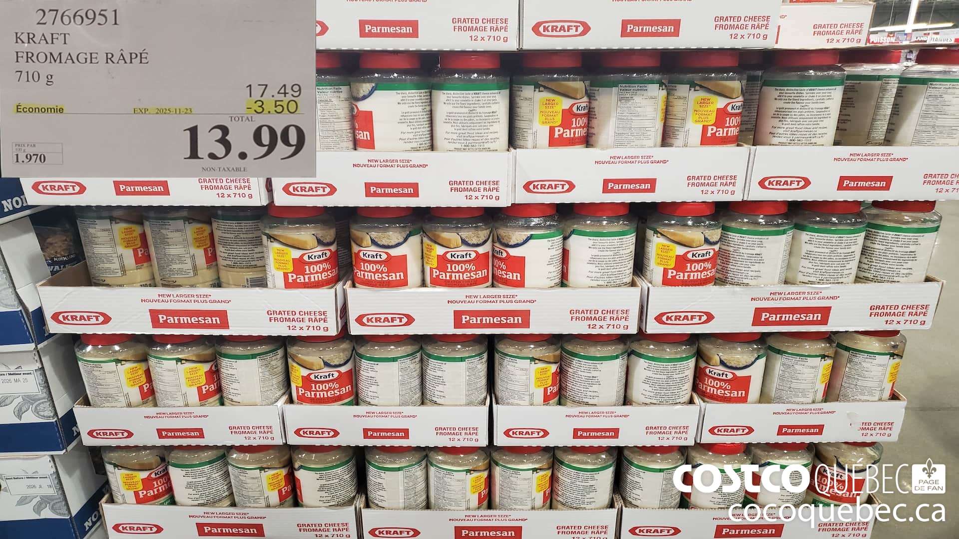 2766951 KRAFT FROMAGE RAPE 710 g ($3.50 INSTANT SAVINGS EXPIRES ON 2025-11-23) $13.99