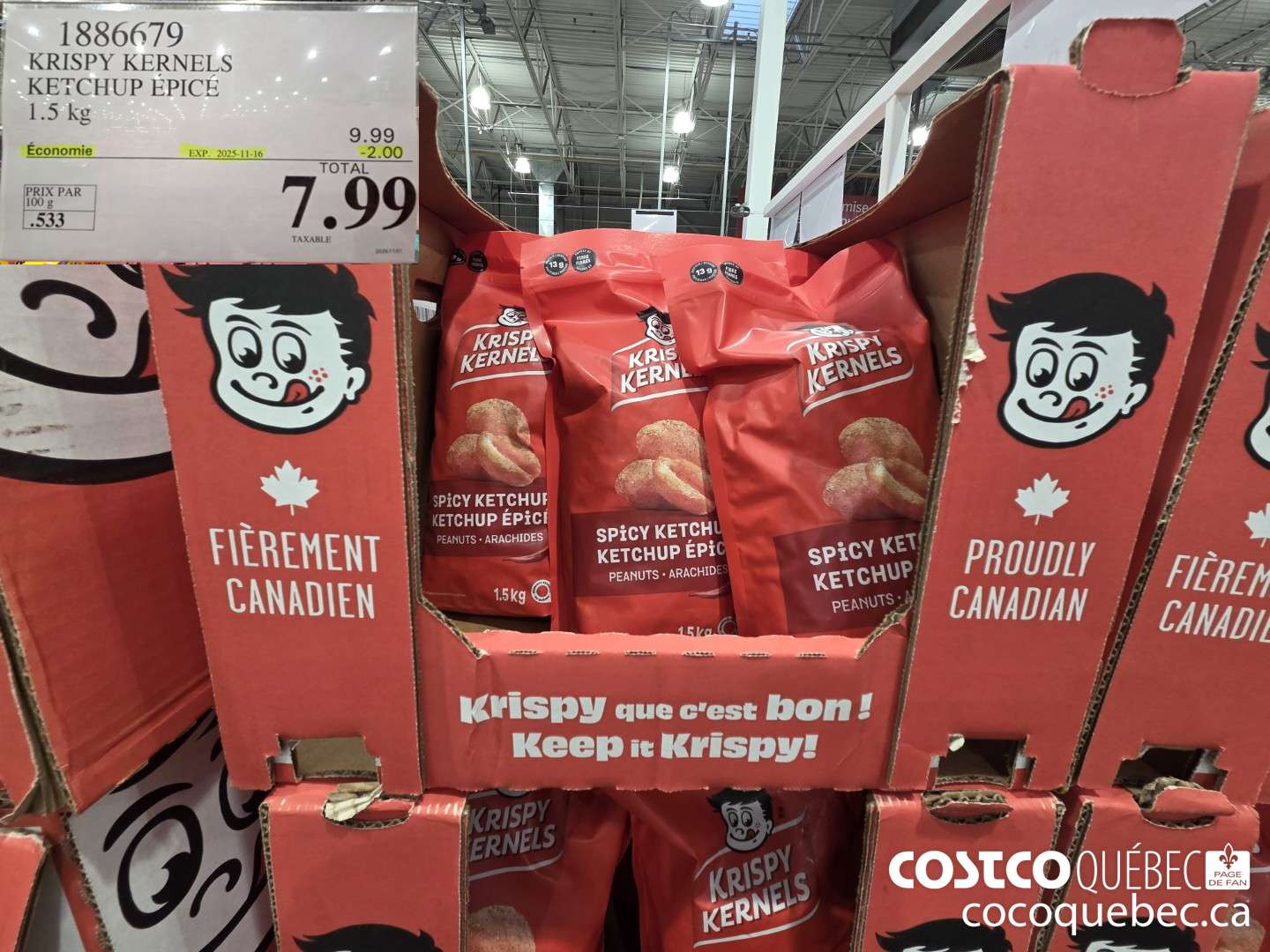 1886679 KRISPY KERNELS KETCHUP EPICE 1.5KG ($2.00 INSTANT SAVINGS EXPIRES ON 2025-11-16) $7.99