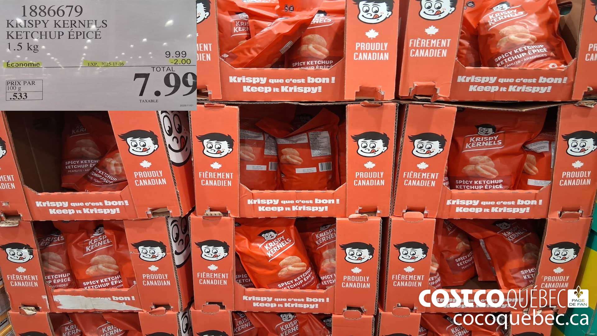 1886679 KRISPY KERNELS KETCHUP EPICE 1.5KG ($2.00 INSTANT SAVINGS EXPIRES ON 2025-11-16) $7.99