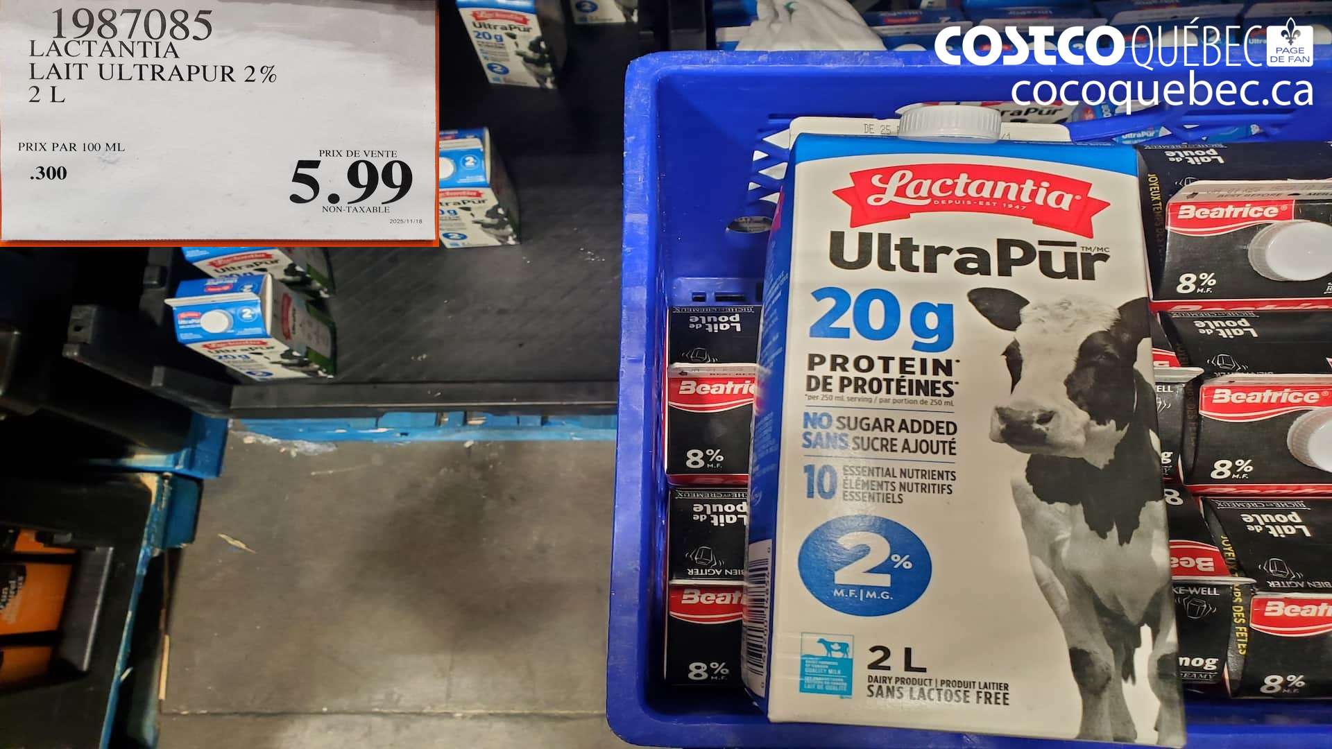 1987085 LACTANTIA LAIT ULTRAPUR 2% 2L $5.99