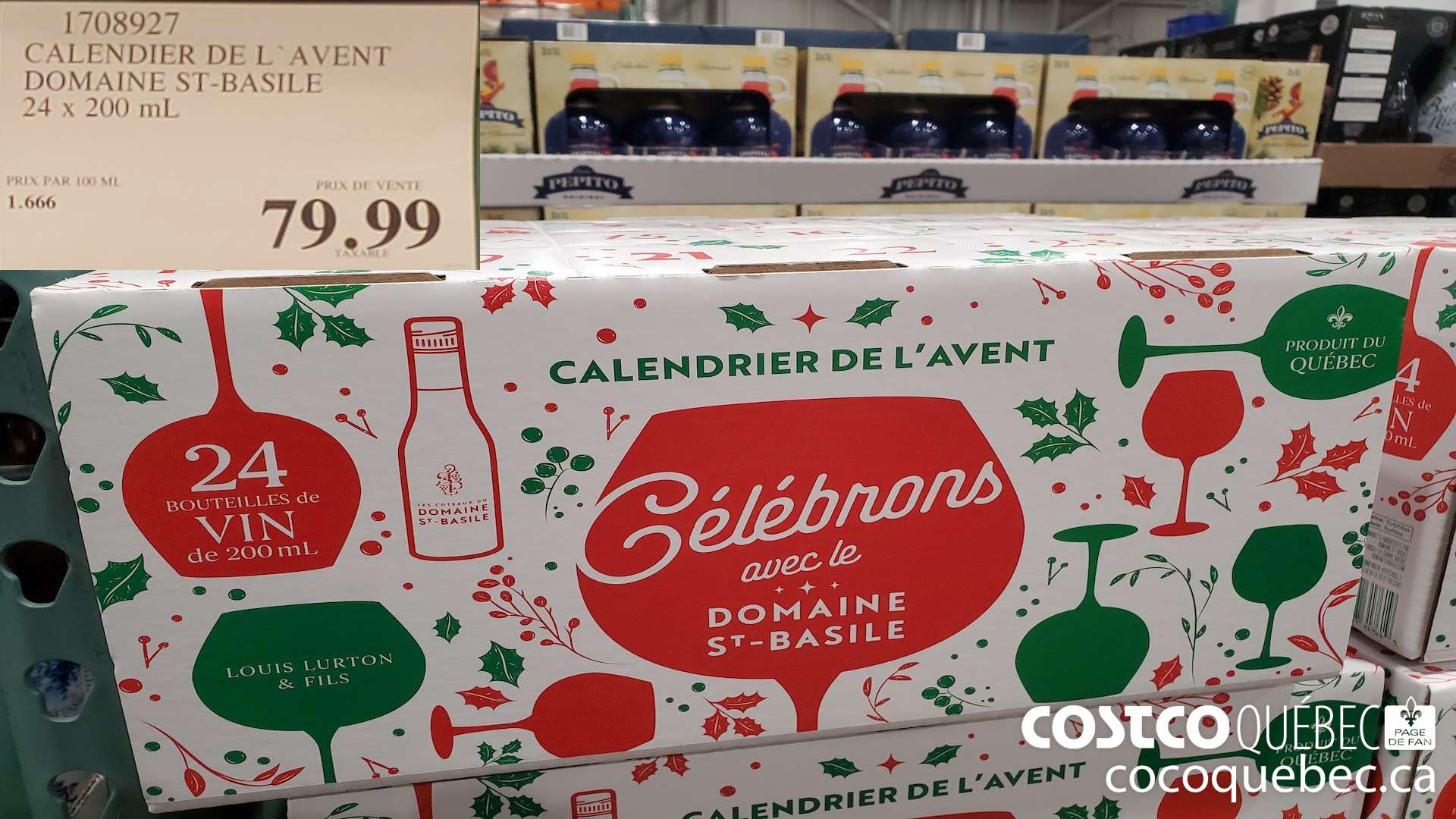 1708927 L'AVENT DOMAINE ST-BASILE 24 x 200 mL $79.99