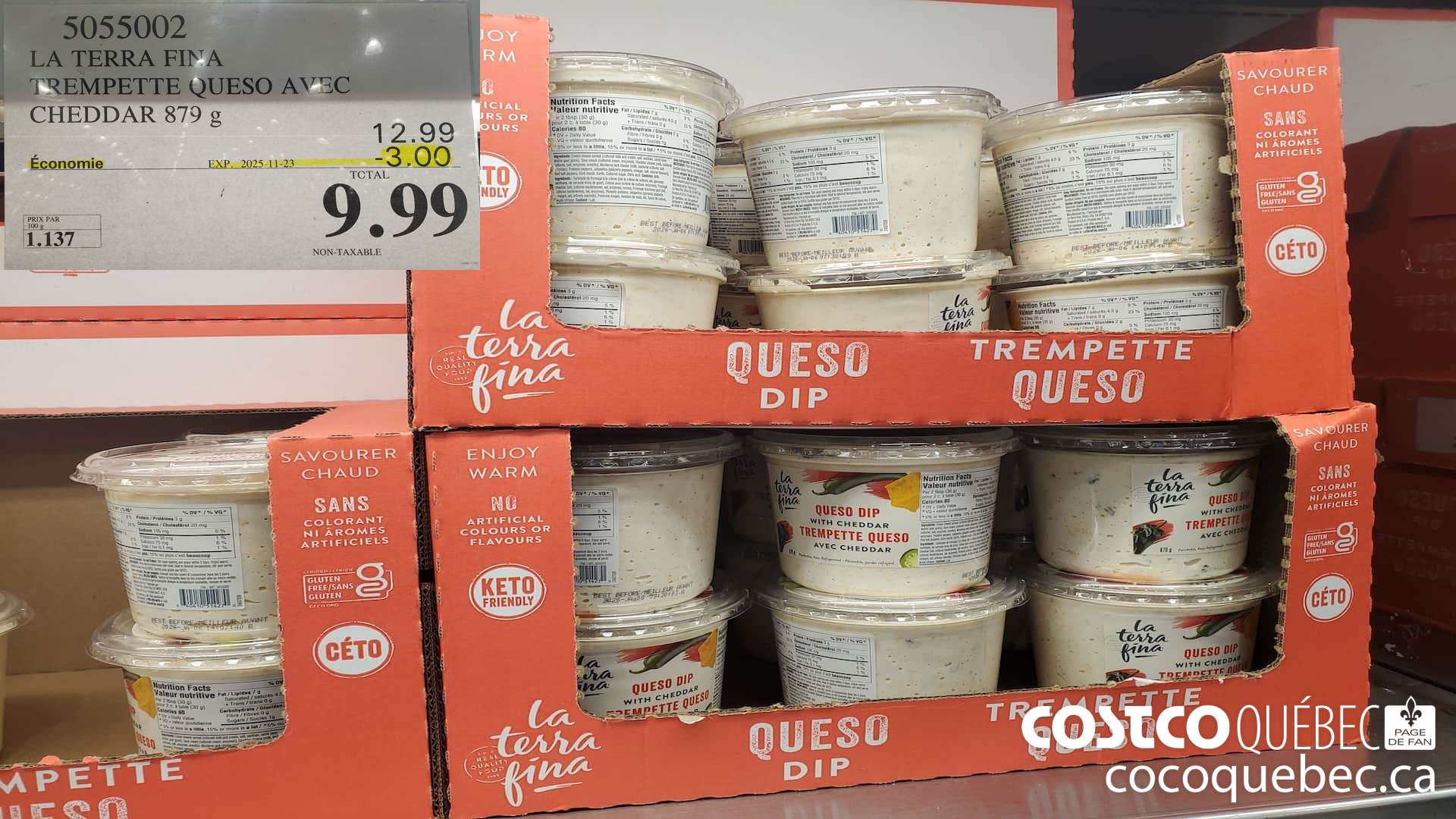 5055002 LA TERRA FINA TREMPETTE QUESO AVEC CHEDDAR 879 g  ($3.00 INSTANT SAVINGS EXPIRES ON 2025-11-23) $9.99