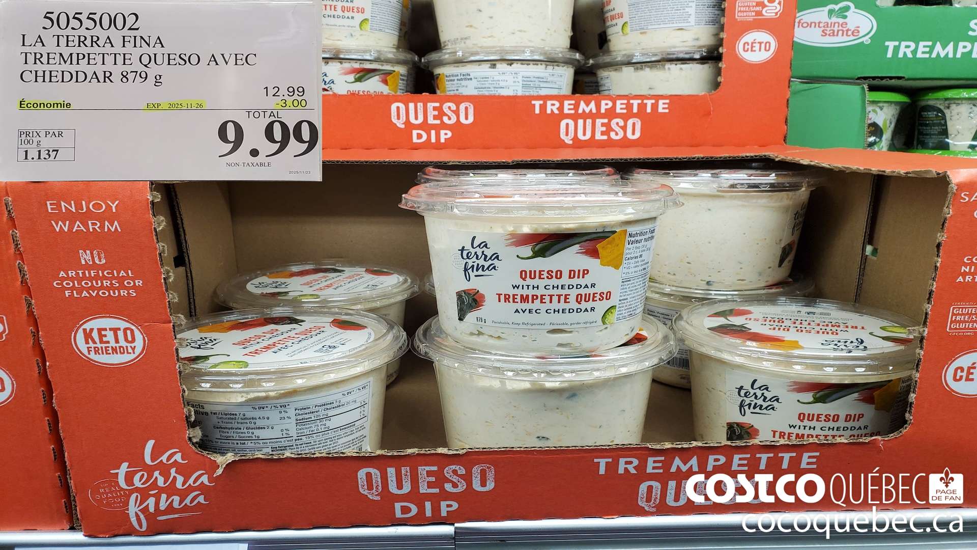 5055002 LA TERRA FINA TREMPETTE QUESO AVEC CHEDDAR 879 g  ($3.00 INSTANT SAVINGS EXPIRES ON 2025-11-26) $9.99