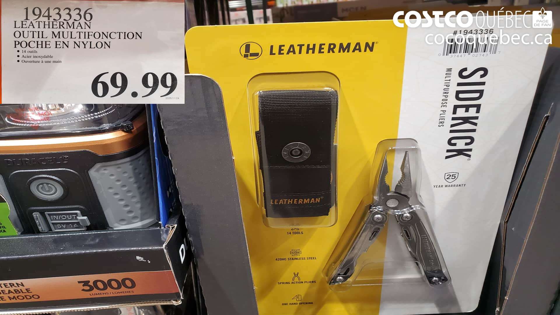 1943336 LEATHERMAN OUTIL MULTIFONCTION POCHE EN NYLON  $69.99