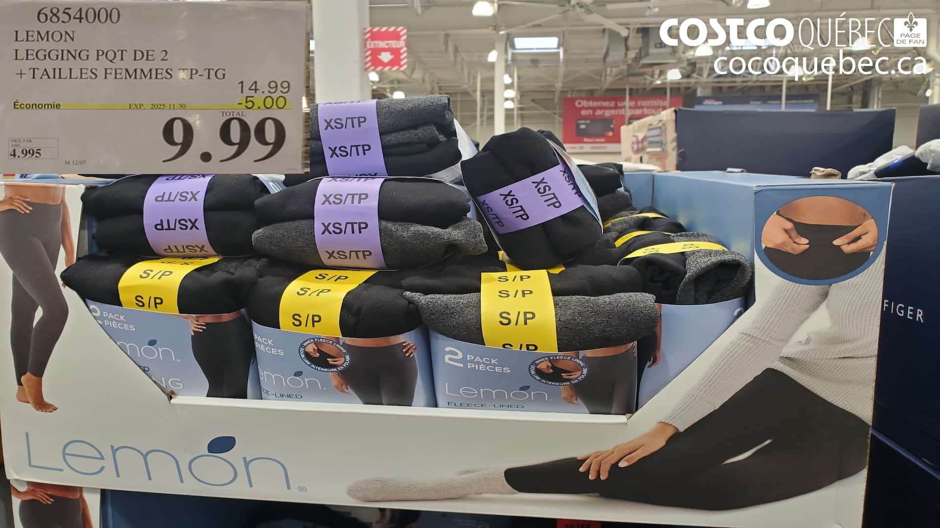 6854000 LEMON LEGGING PQT DE 2 + TAILLES FEMMES TP-TG ($5.00 INSTANT SAVINGS EXPIRES ON 2025-11-30) $9.99