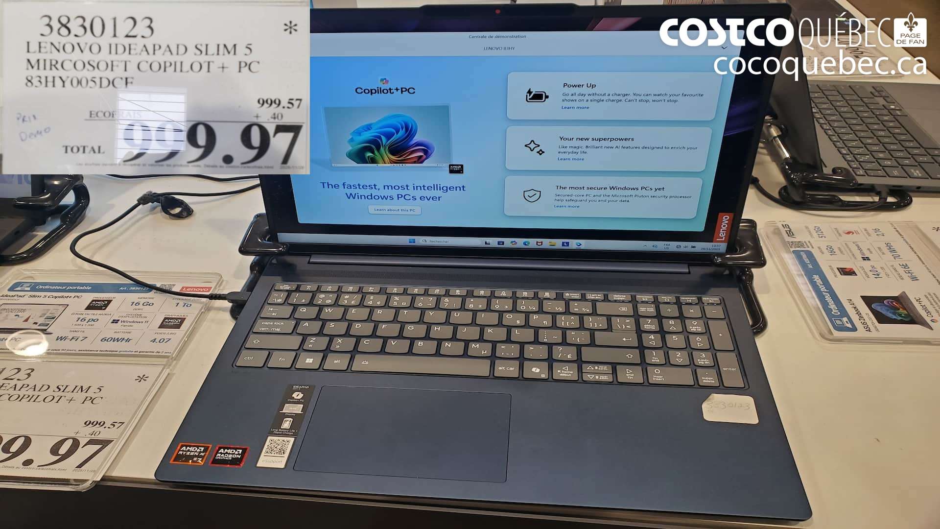 3830123 LENOVO IDEAPAD SLIM 5 MIRCOSOFT COPILOT + PC 83HY005DCF $999.97