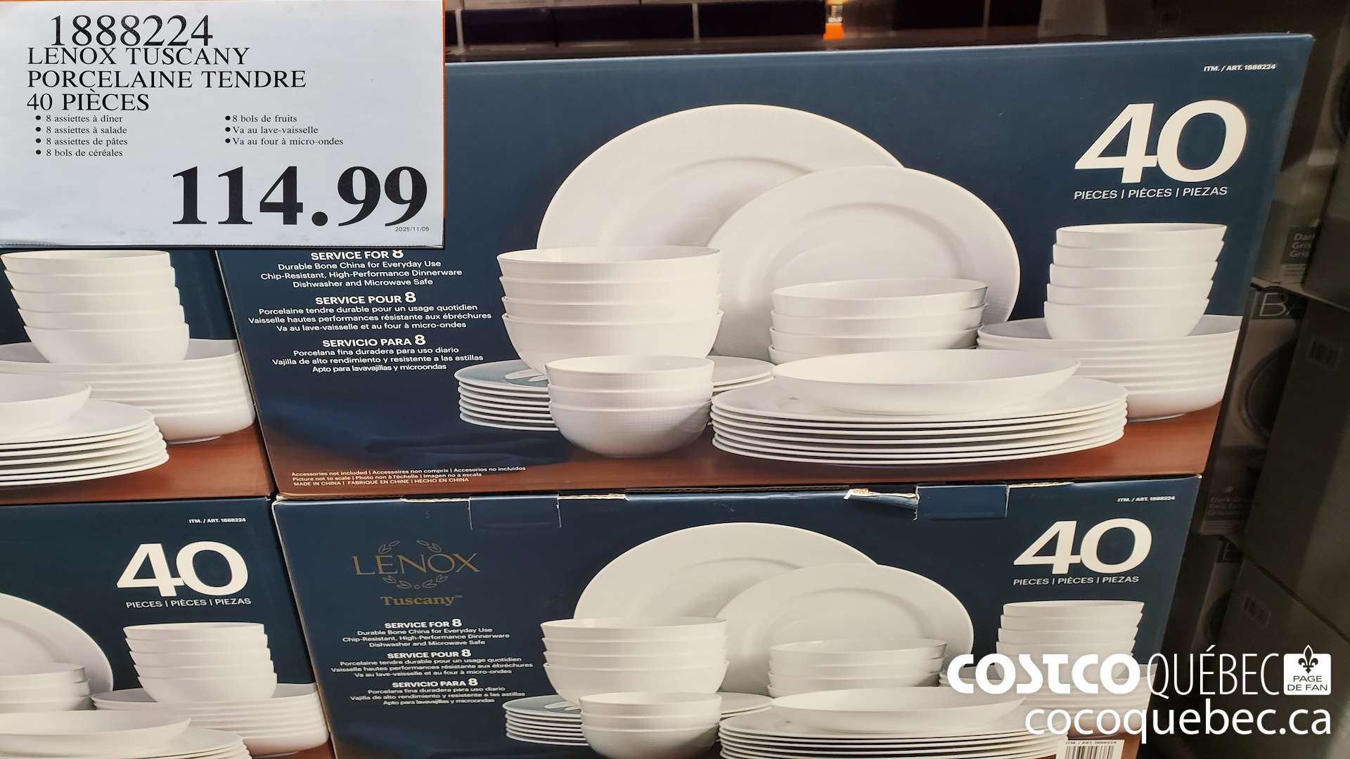 1888224 LENOX TUSCANY PORCELAINE TENDRE 40 PIECES $114.99