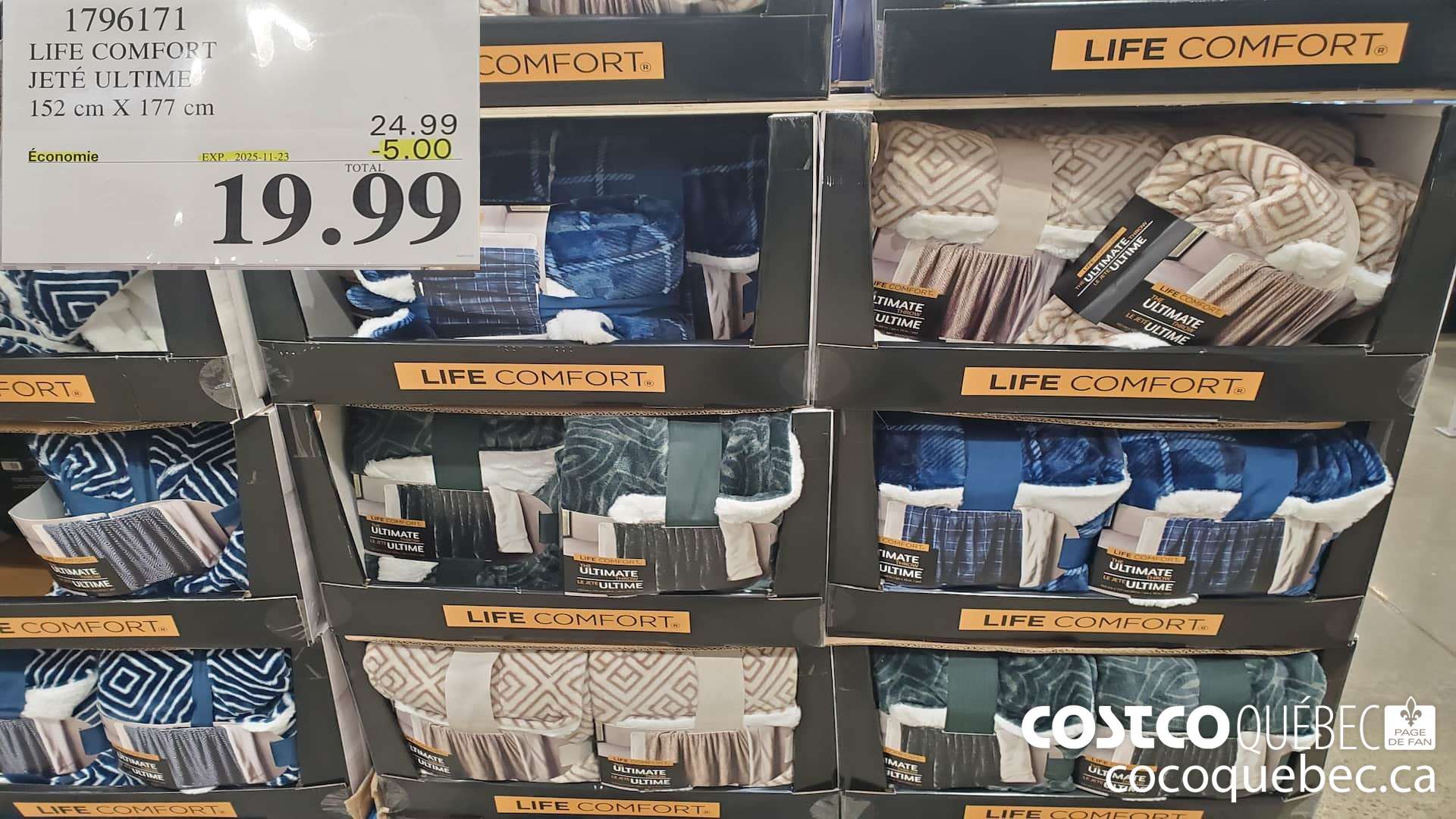 1796171 LIFE COMFORT JETE ULTIME 152CM X 177CM ($5.00 INSTANT SAVINGS EXPIRES ON 2025-11-23) $19.99