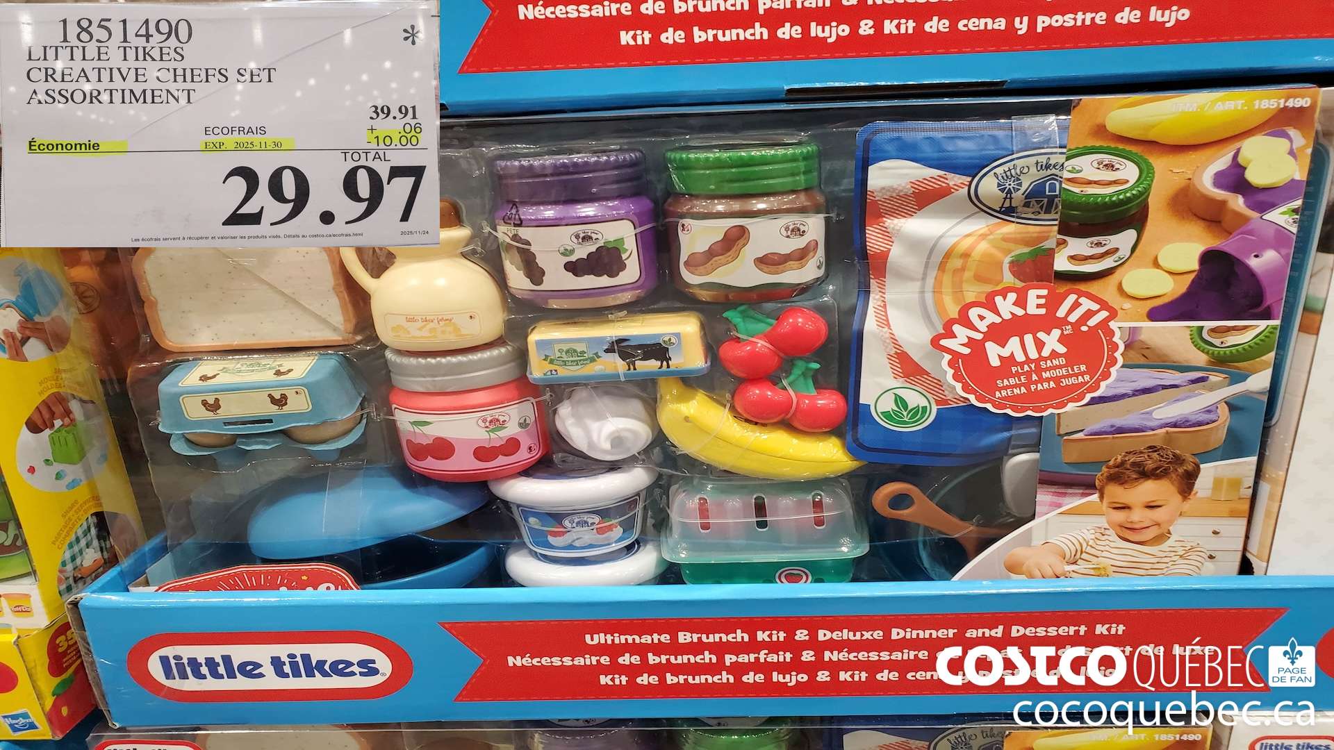 1851490 LITTLE TIKES CREATIVE CHEFS SET  ($10.00 INSTANT SAVINGS EXPIRES ON 2025-11-30) $29.97
