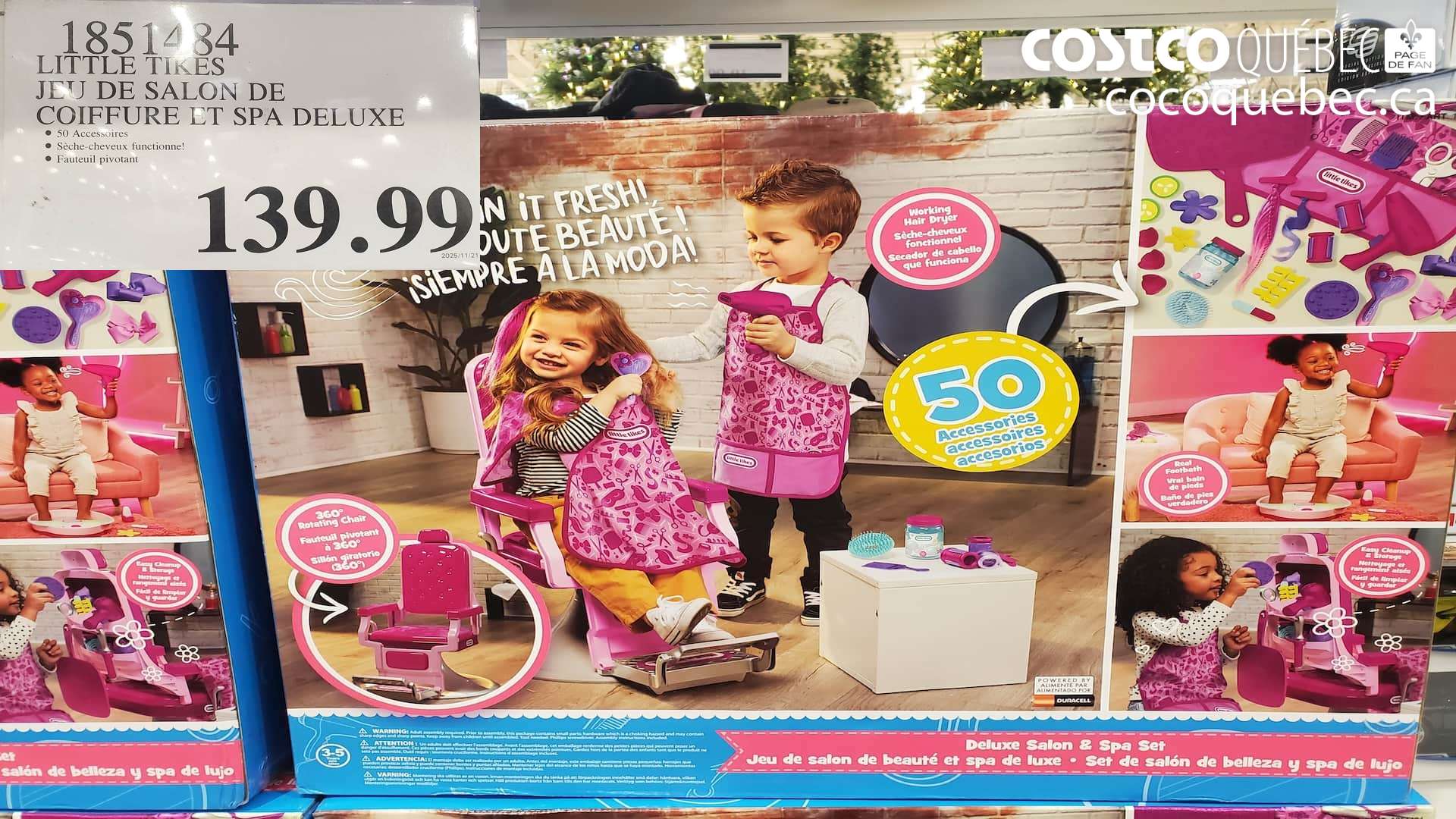 1851484 LITTLE TIKES JEU DE SALON DE COIFFURE ET SPA DELUXE $139.99